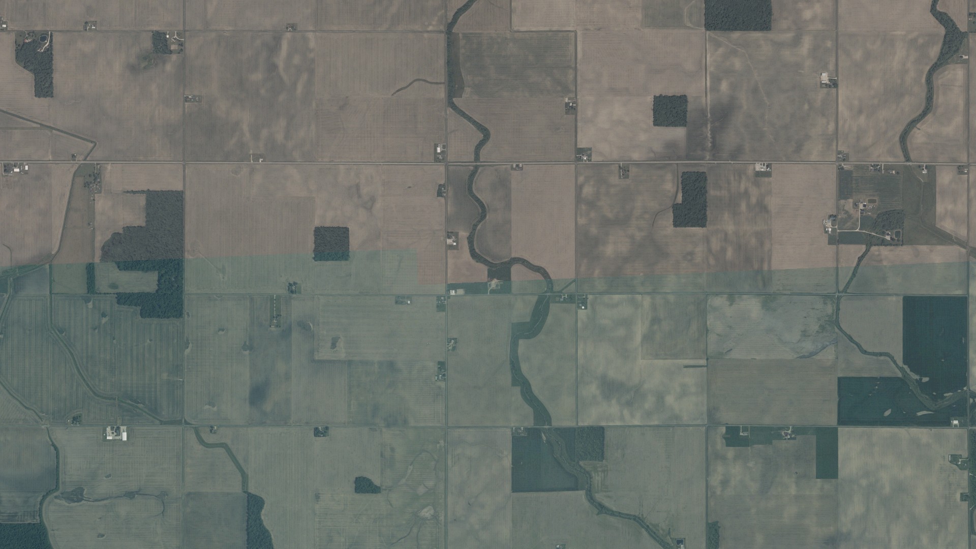 Aerial view of land around Black Creek, Ohio