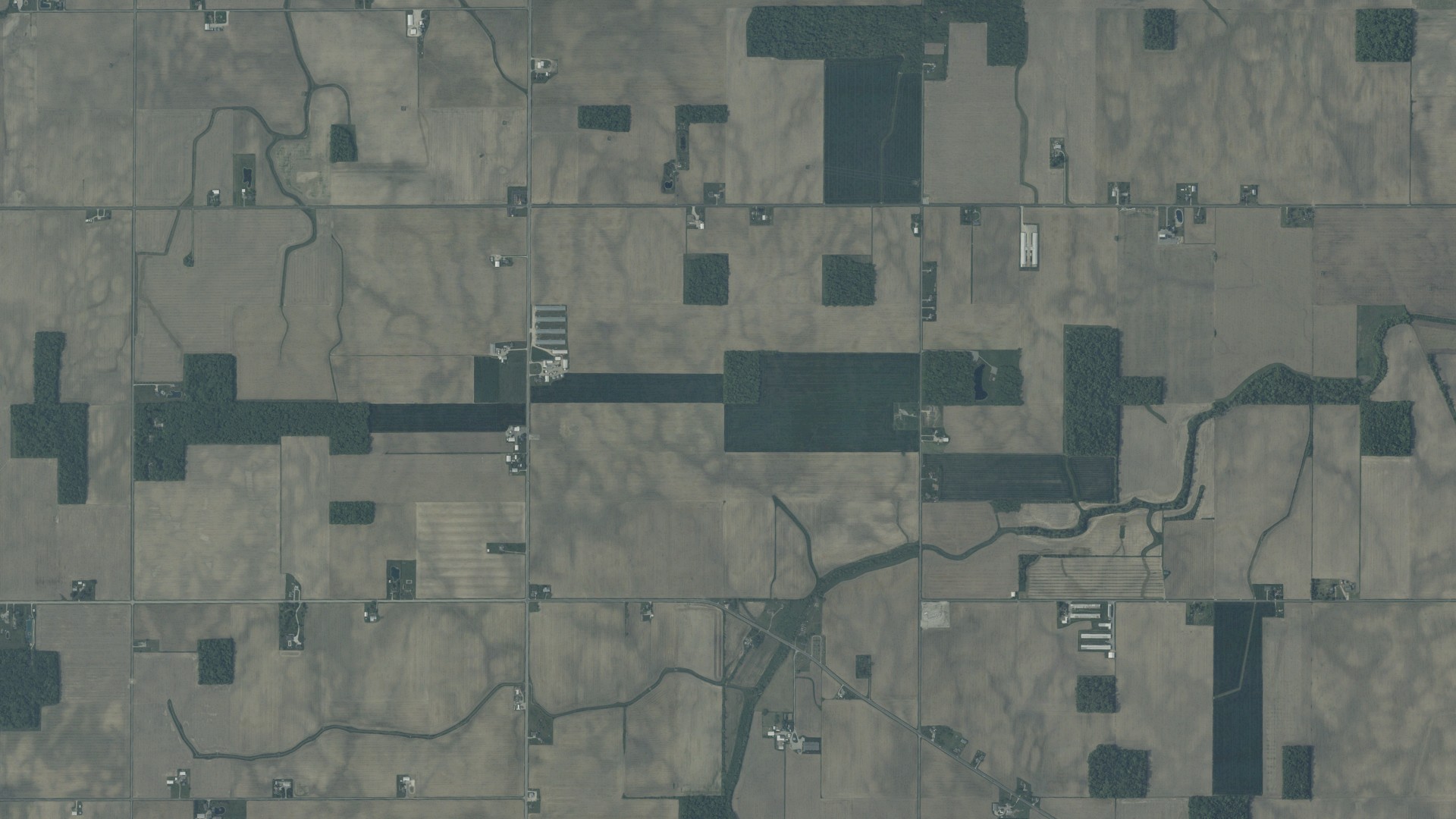 Aerial view of land around Hopewell, Ohio