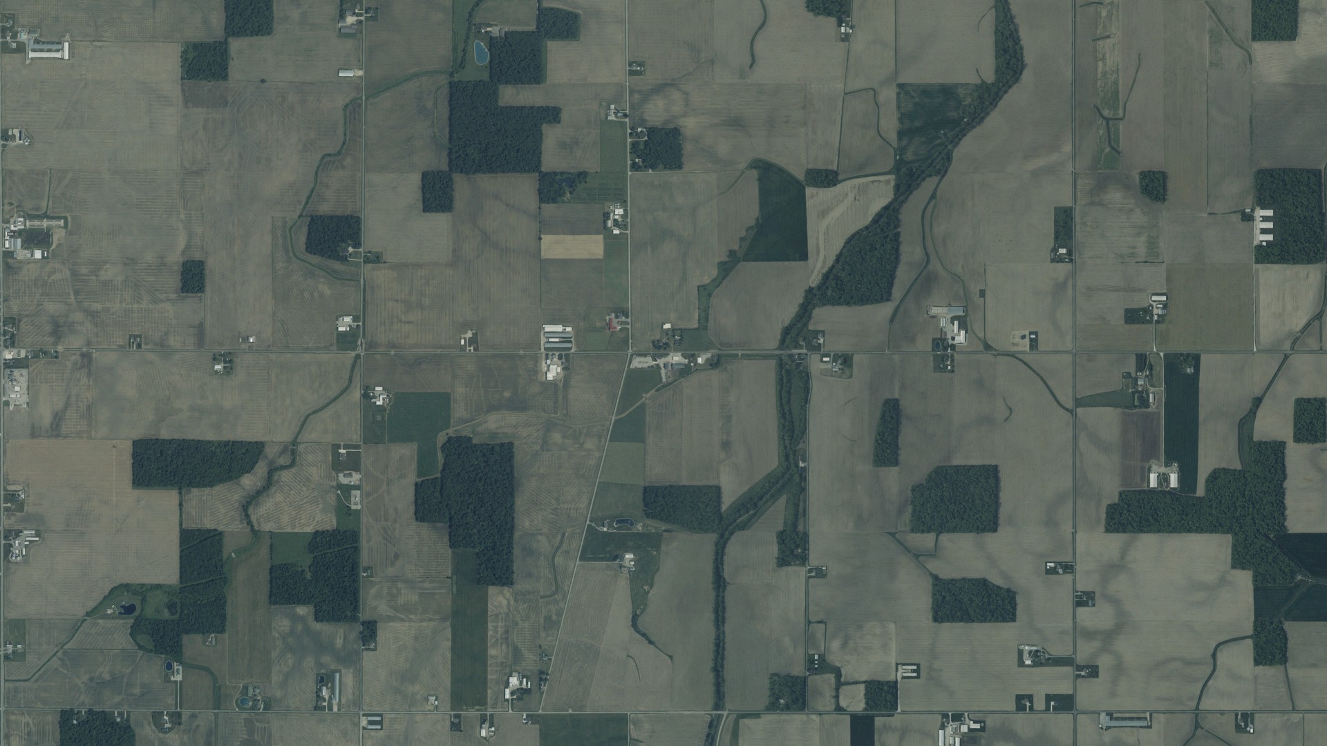 Aerial view of land around Washington, Ohio