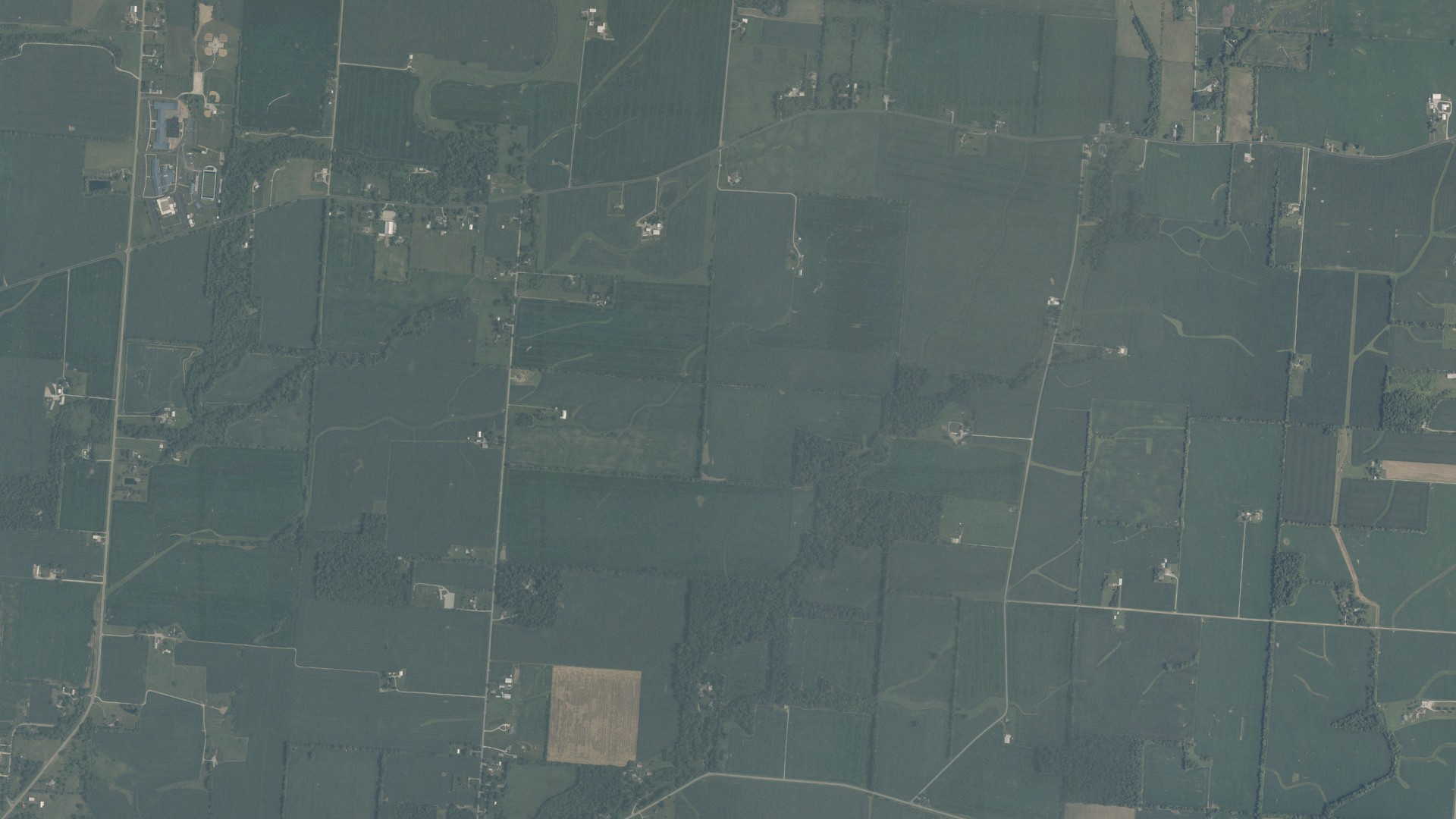 Natural-color aerial photograph of land around Lostcreek, Ohio