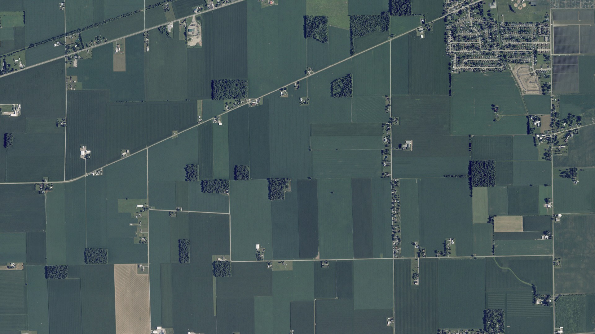 Aerial view of land around Washington, Ohio