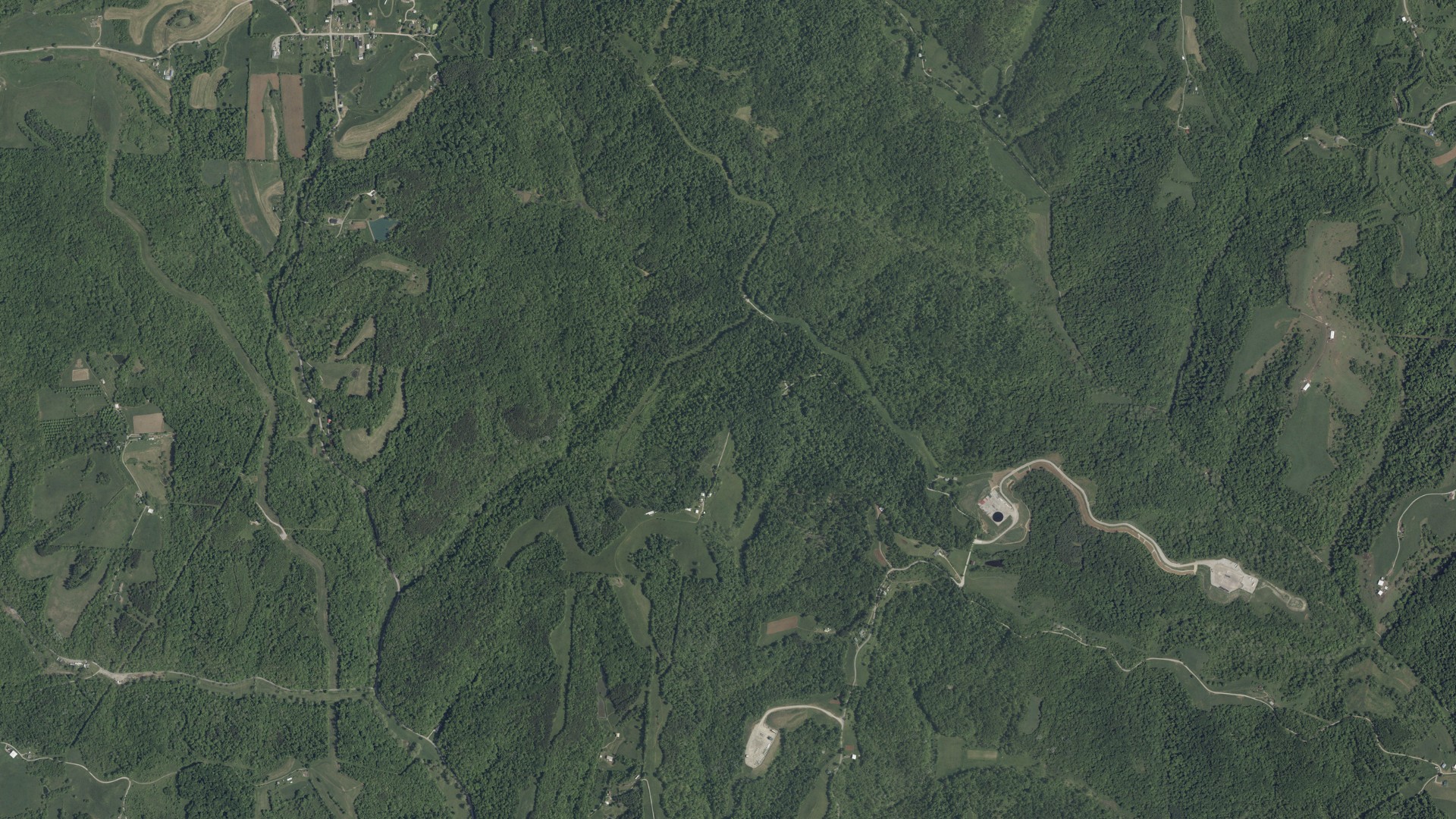 Aerial view of land around Green, Ohio