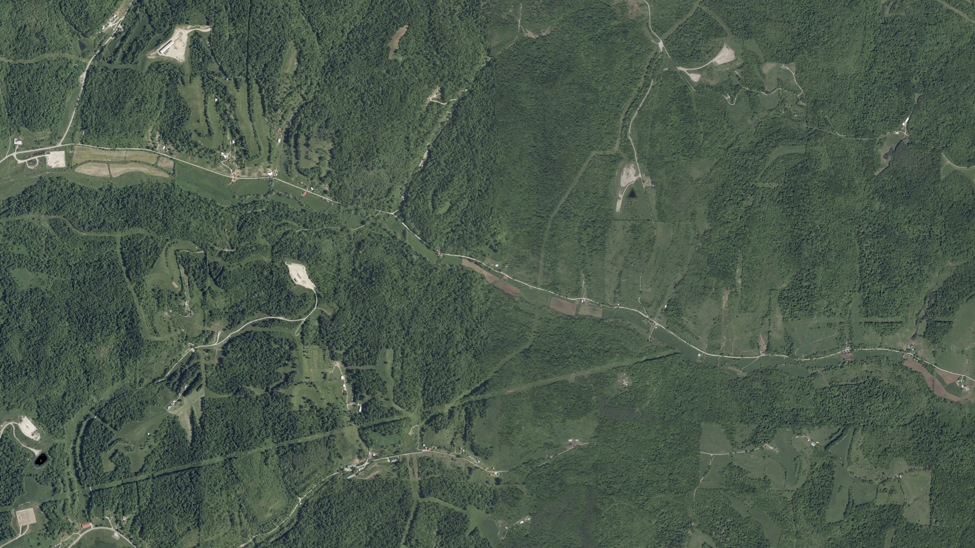 Aerial view of land around Seneca, Ohio