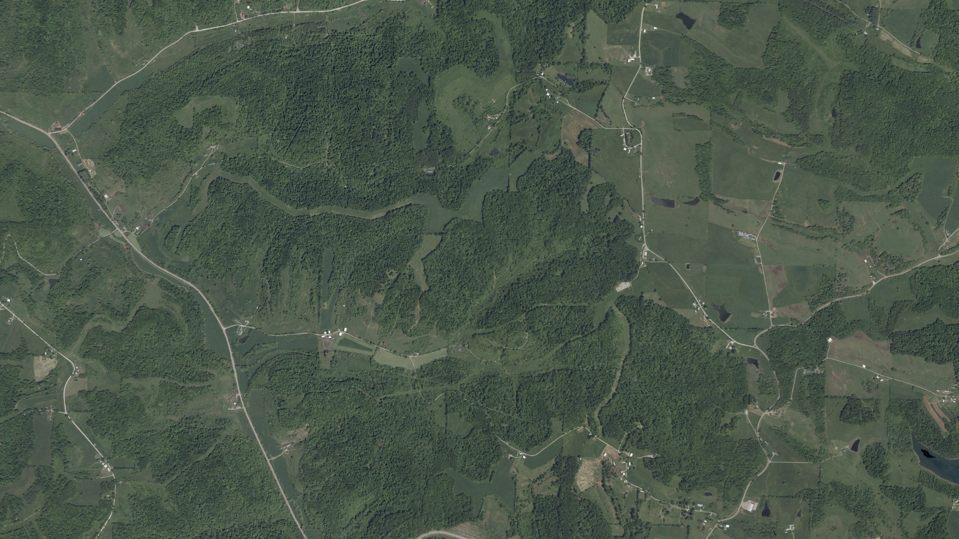 Aerial view of land around Summit, Ohio