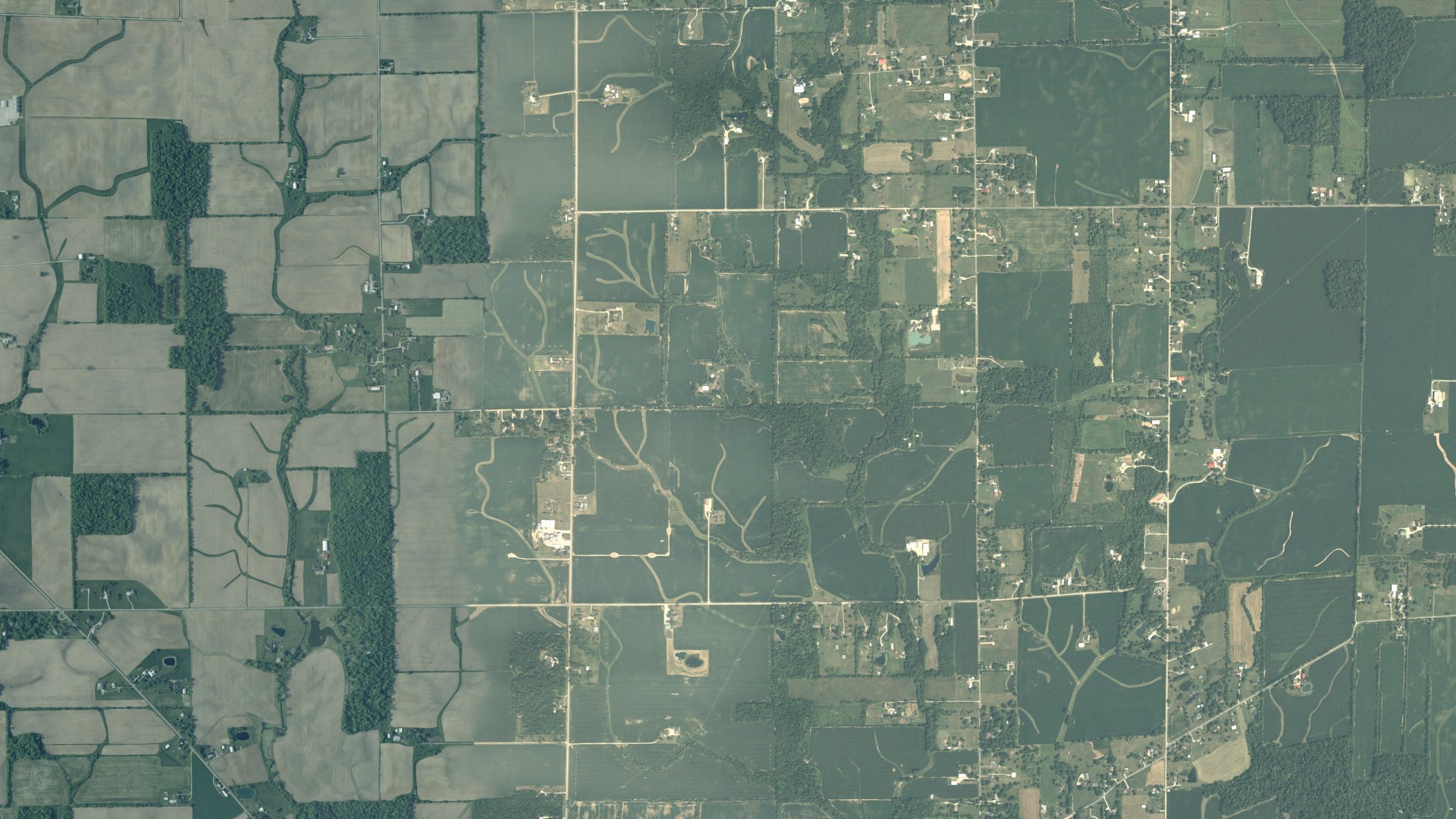 Aerial view of land around Jackson, Ohio
