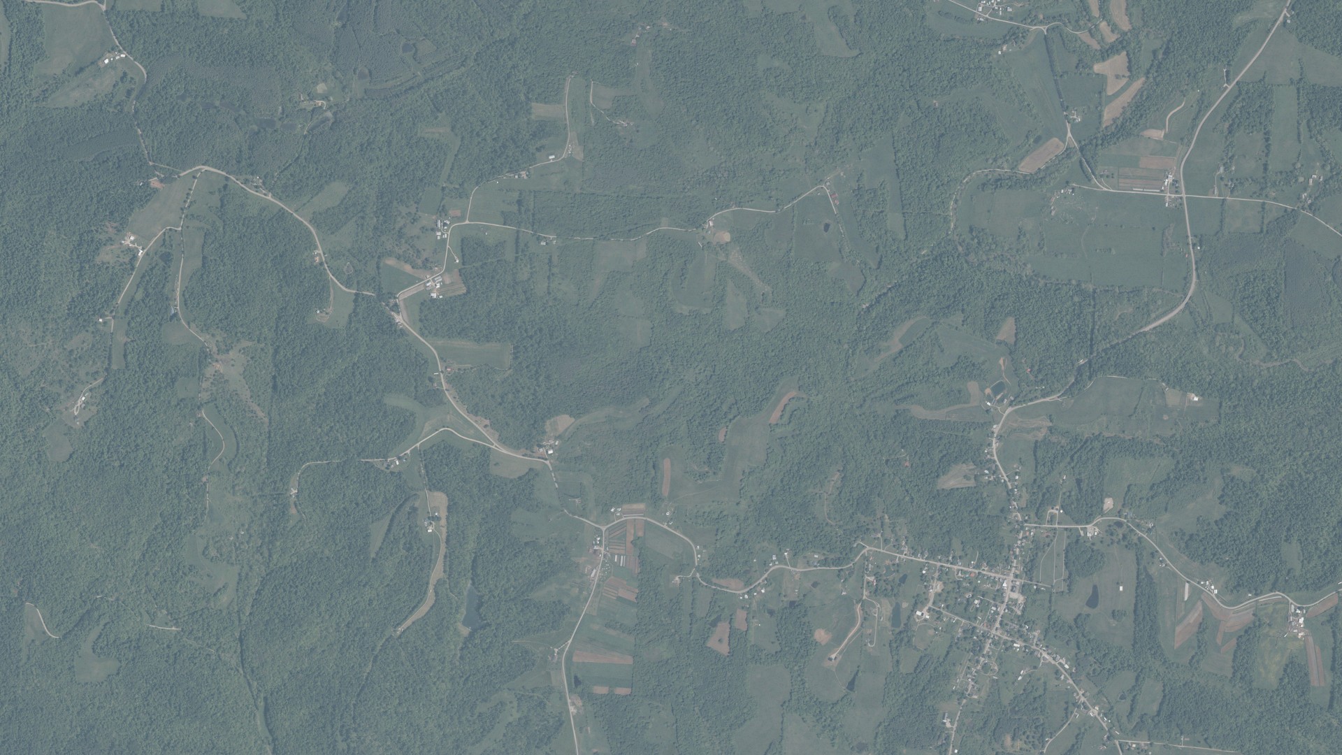Aerial view of land around Marion, Ohio