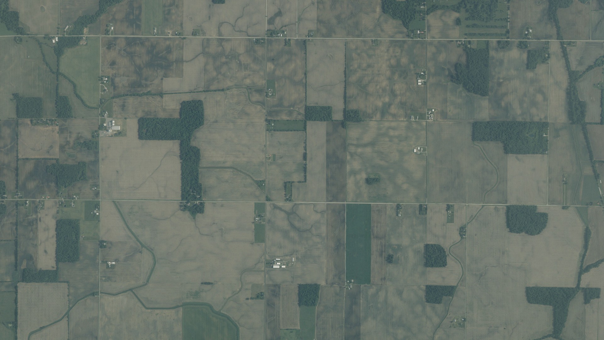 Aerial view of land around Canaan, Ohio