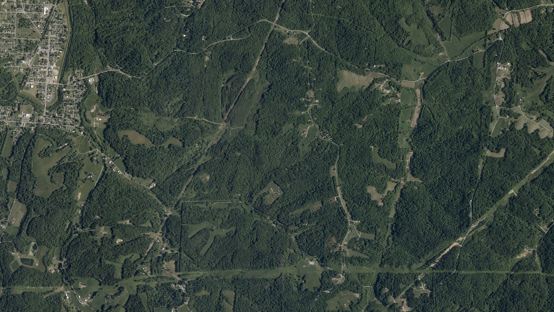 Aerial view of land around Clay, Ohio