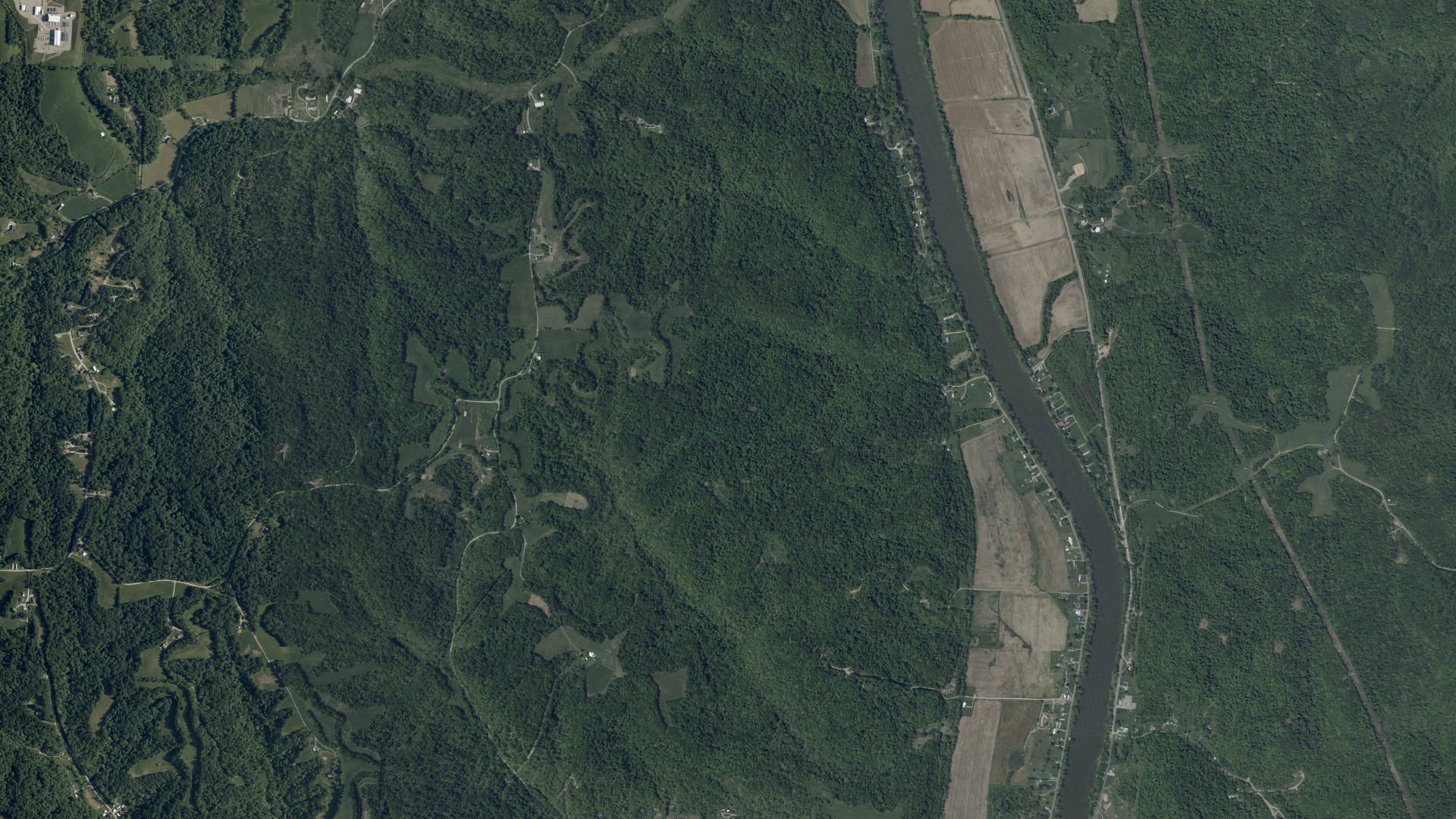 Aerial view of land around Harrison, Ohio