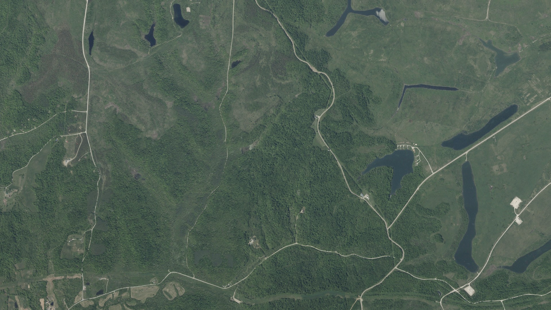 Aerial view of land around Meigs, Ohio