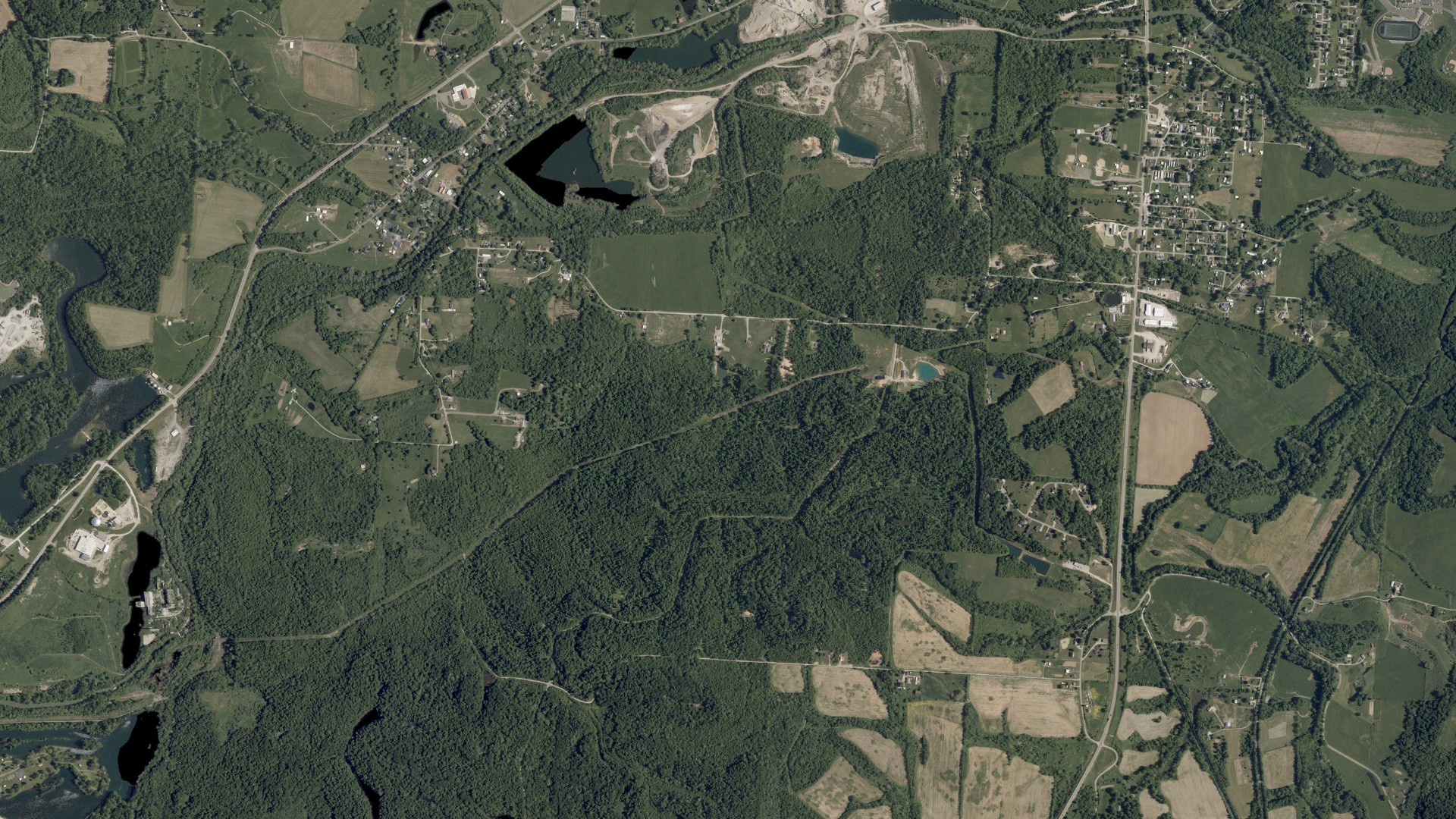 Aerial view of land around Newton, Ohio