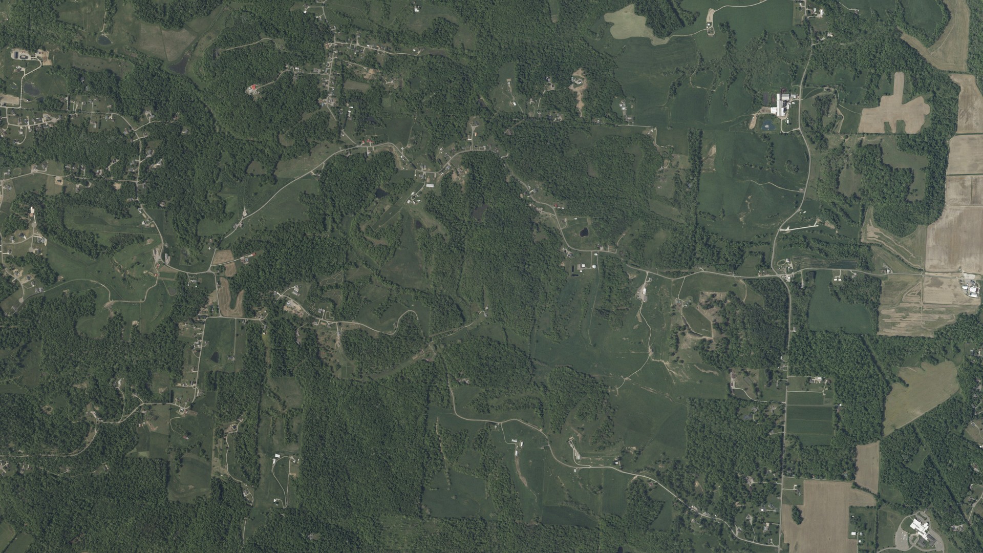 Aerial view of land around Wayne, Ohio