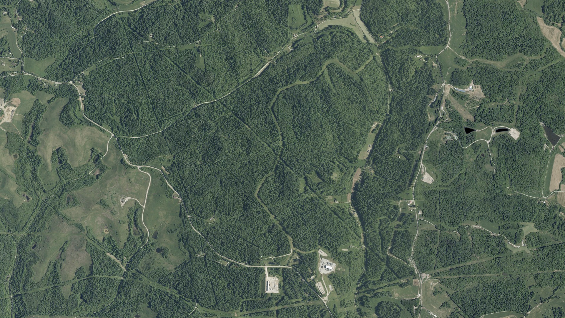 Aerial view of land around Marion, Ohio