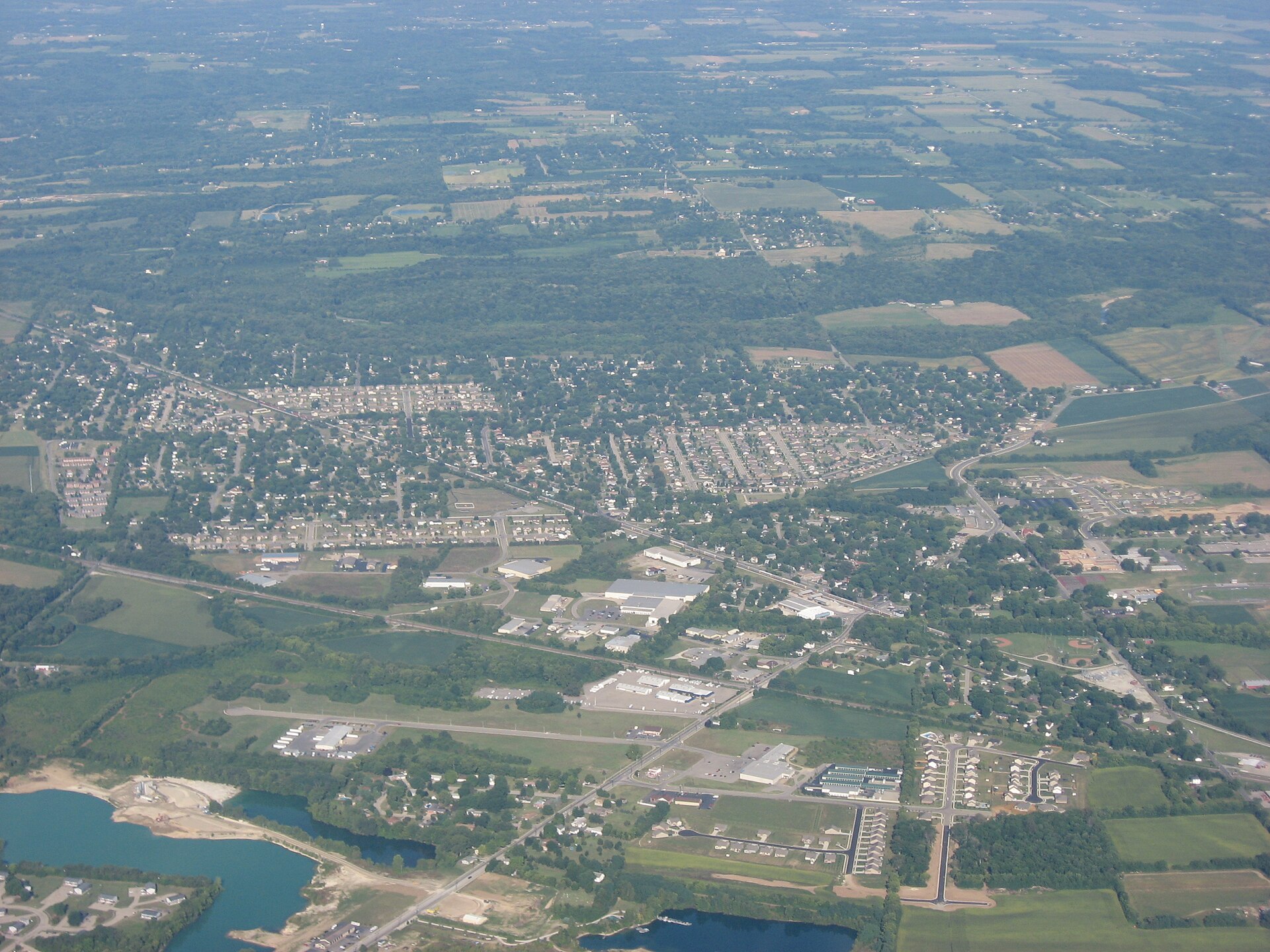 Aerial landscape in Carlisle, Ohio