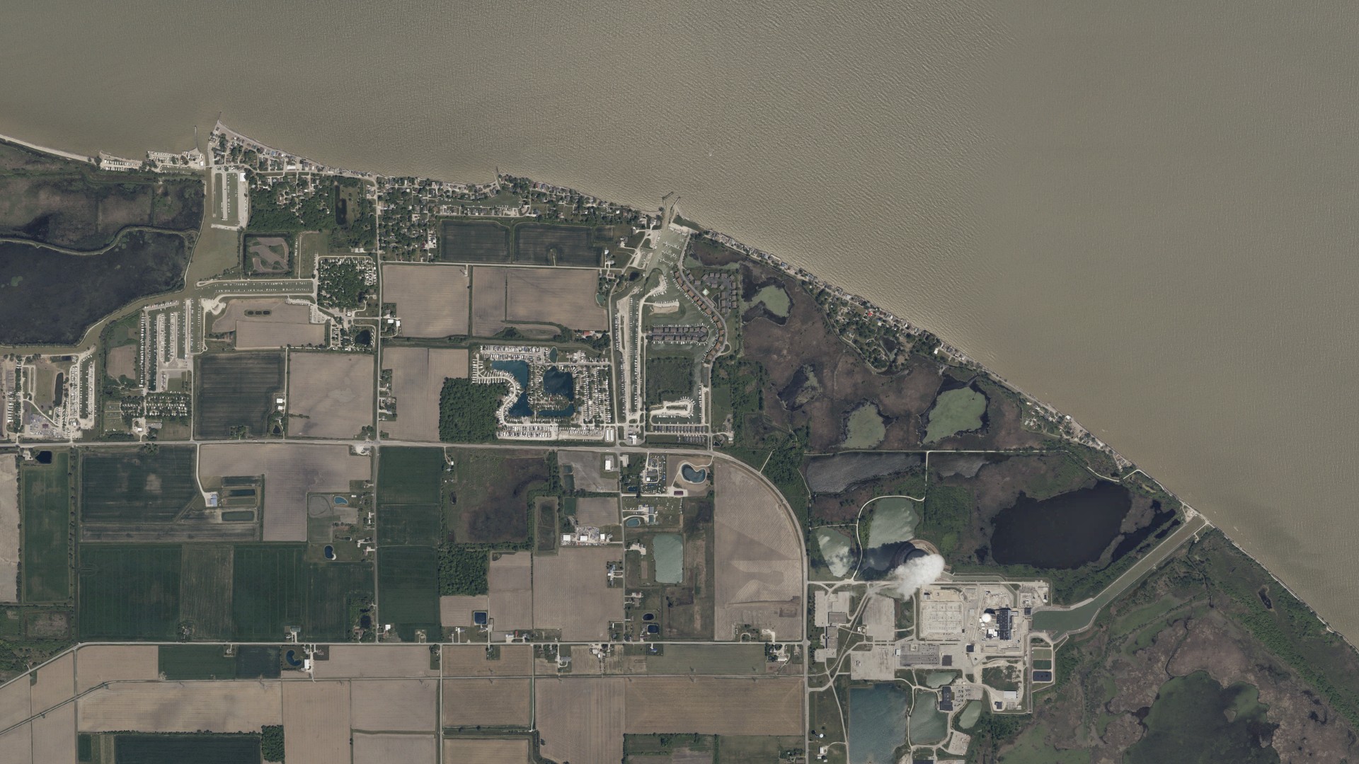 Aerial view of land around Carroll, Ohio