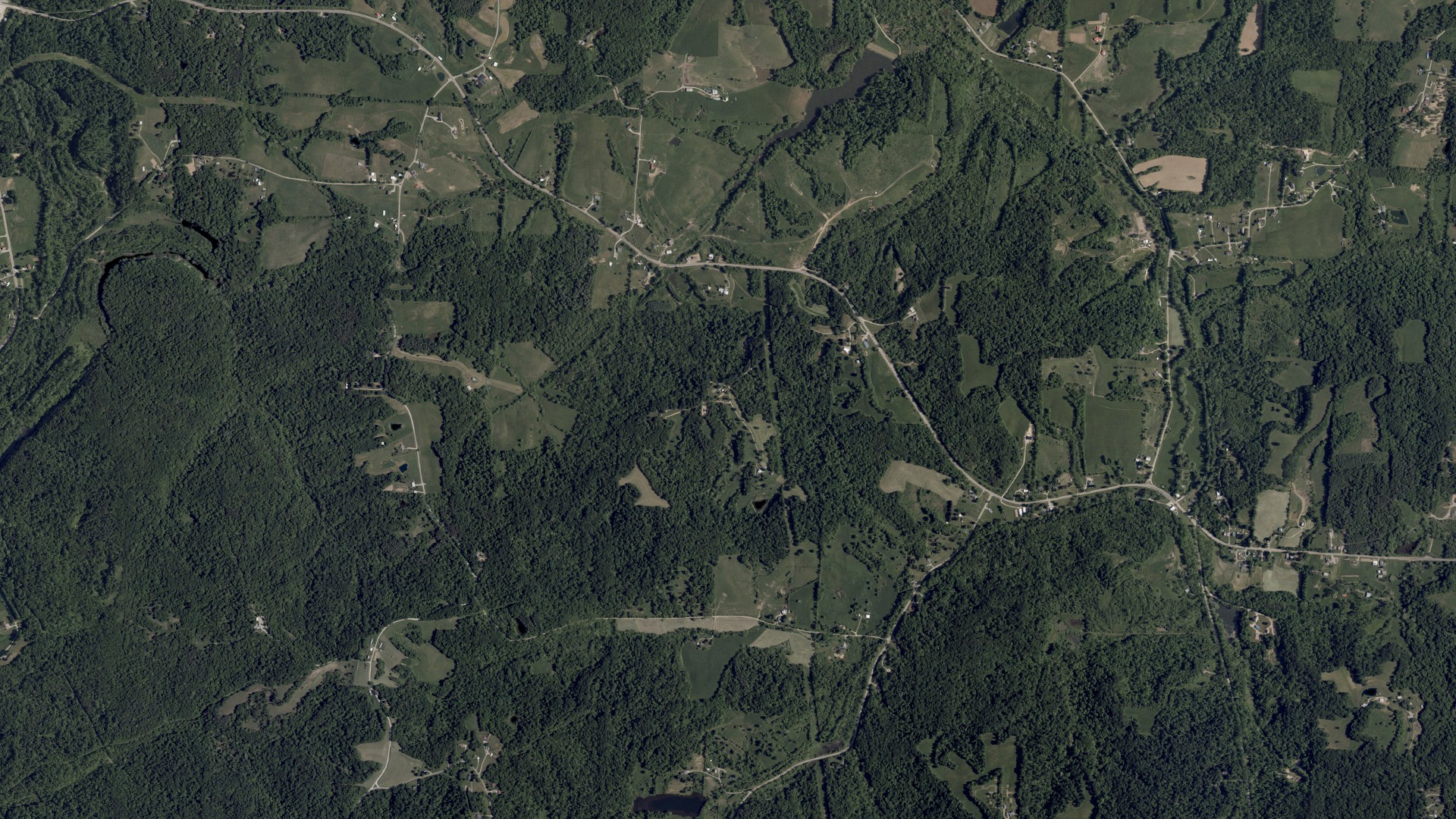 Aerial view of land around Bearfield, Ohio
