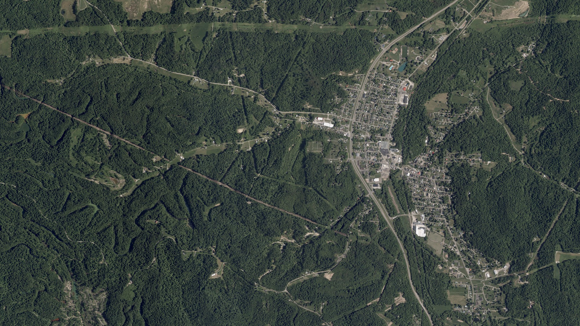 Aerial view of land around Harrison, Ohio