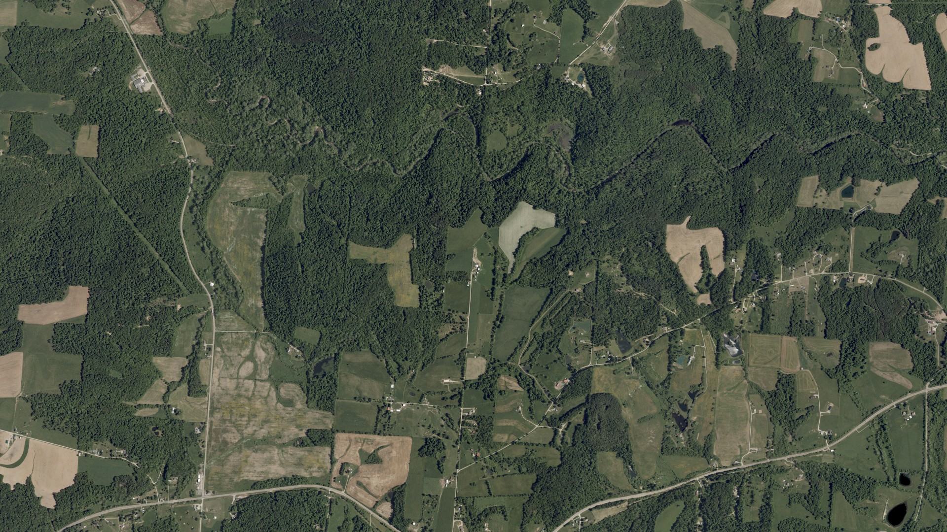 Aerial view of land around Madison, Ohio