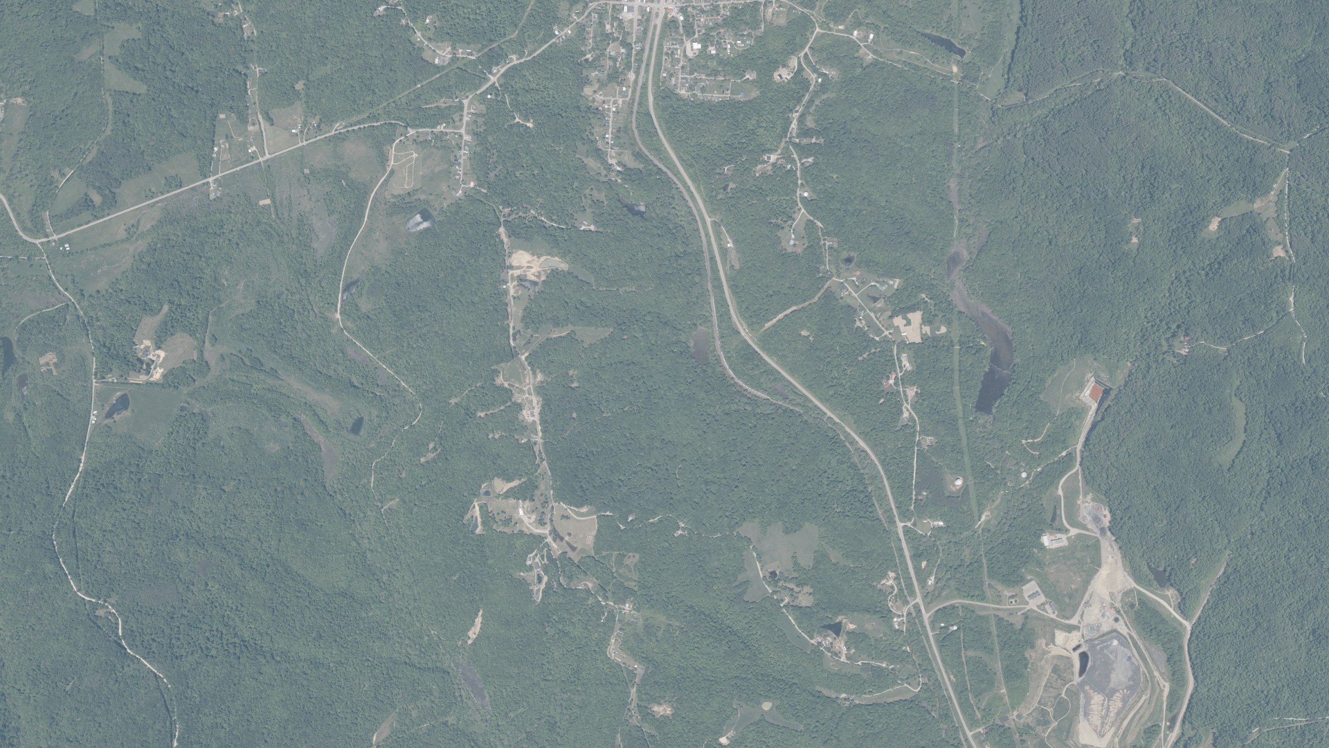 Aerial view of land around Monroe, Ohio
