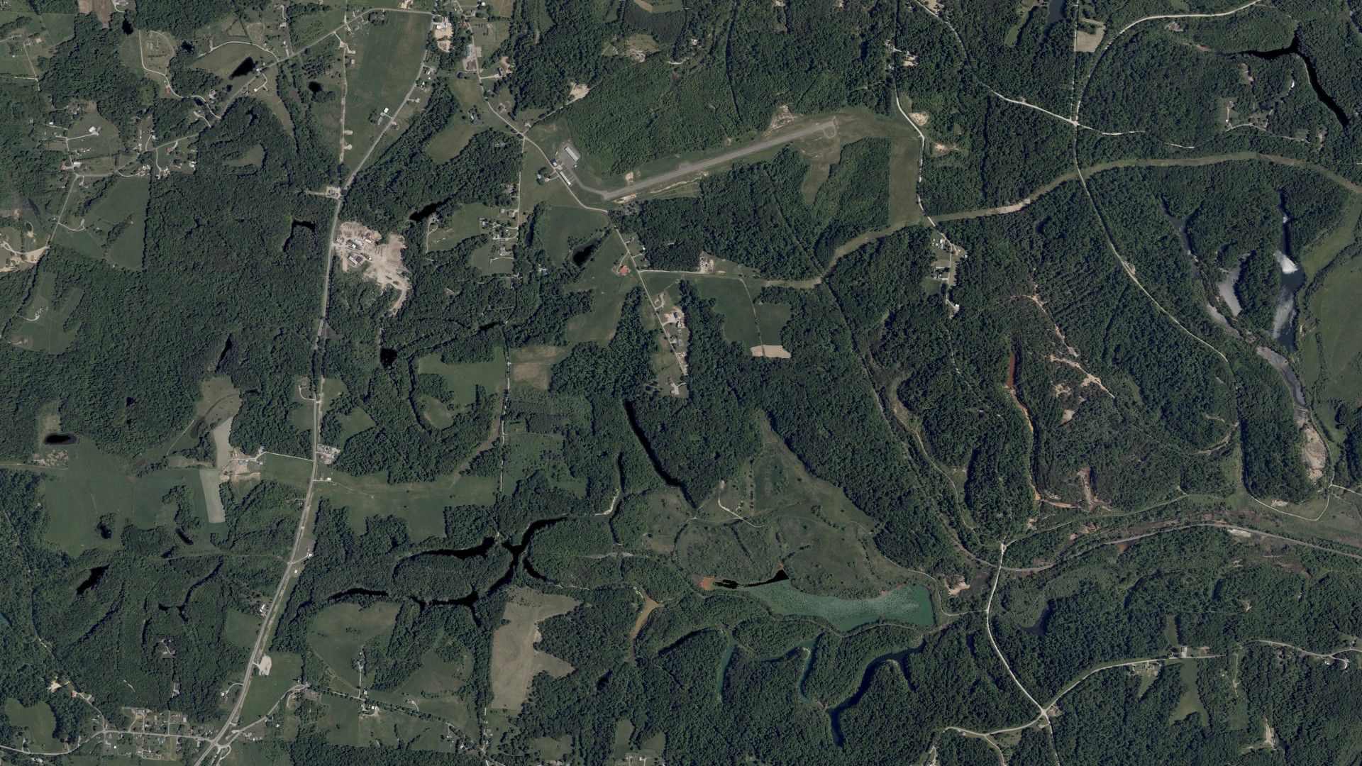 Aerial view of land around Pike, Ohio