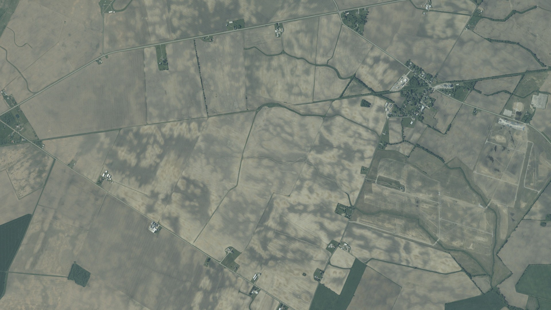 Aerial view of land around Perry, Ohio