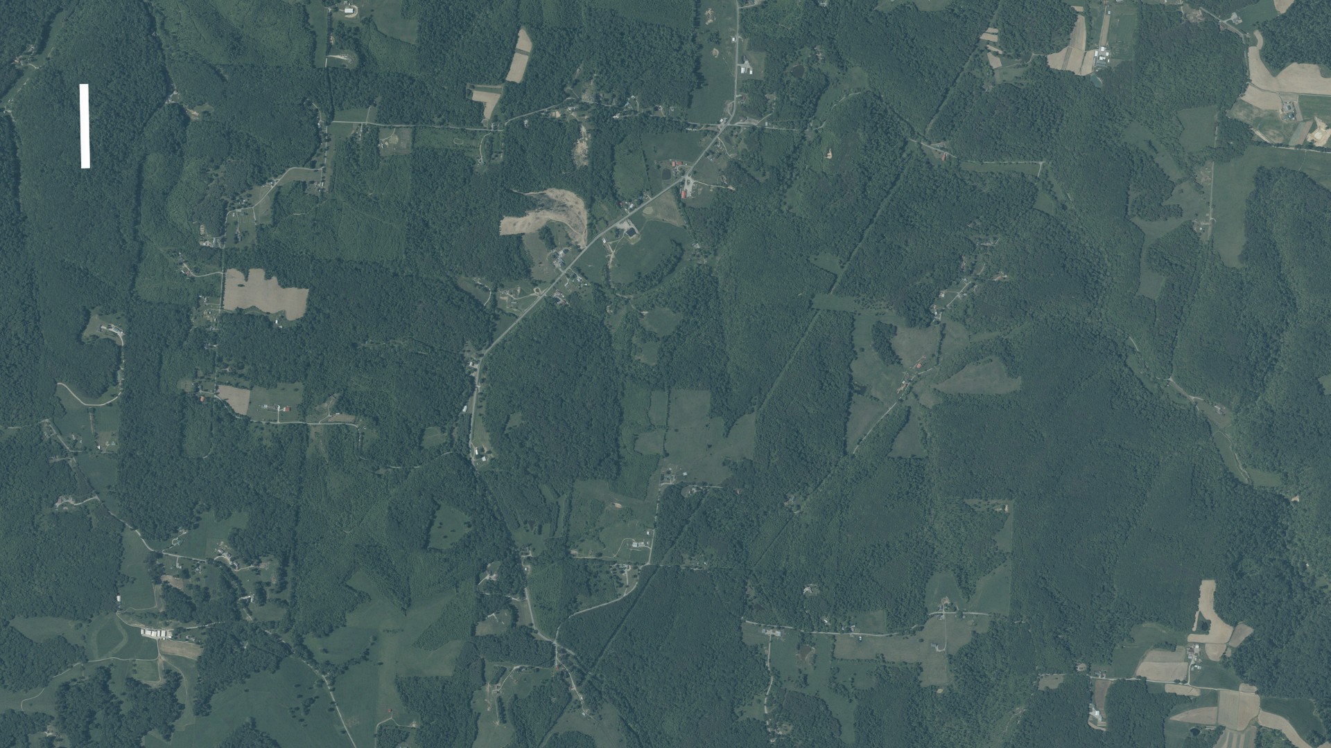 Aerial view of land around Marion, Ohio