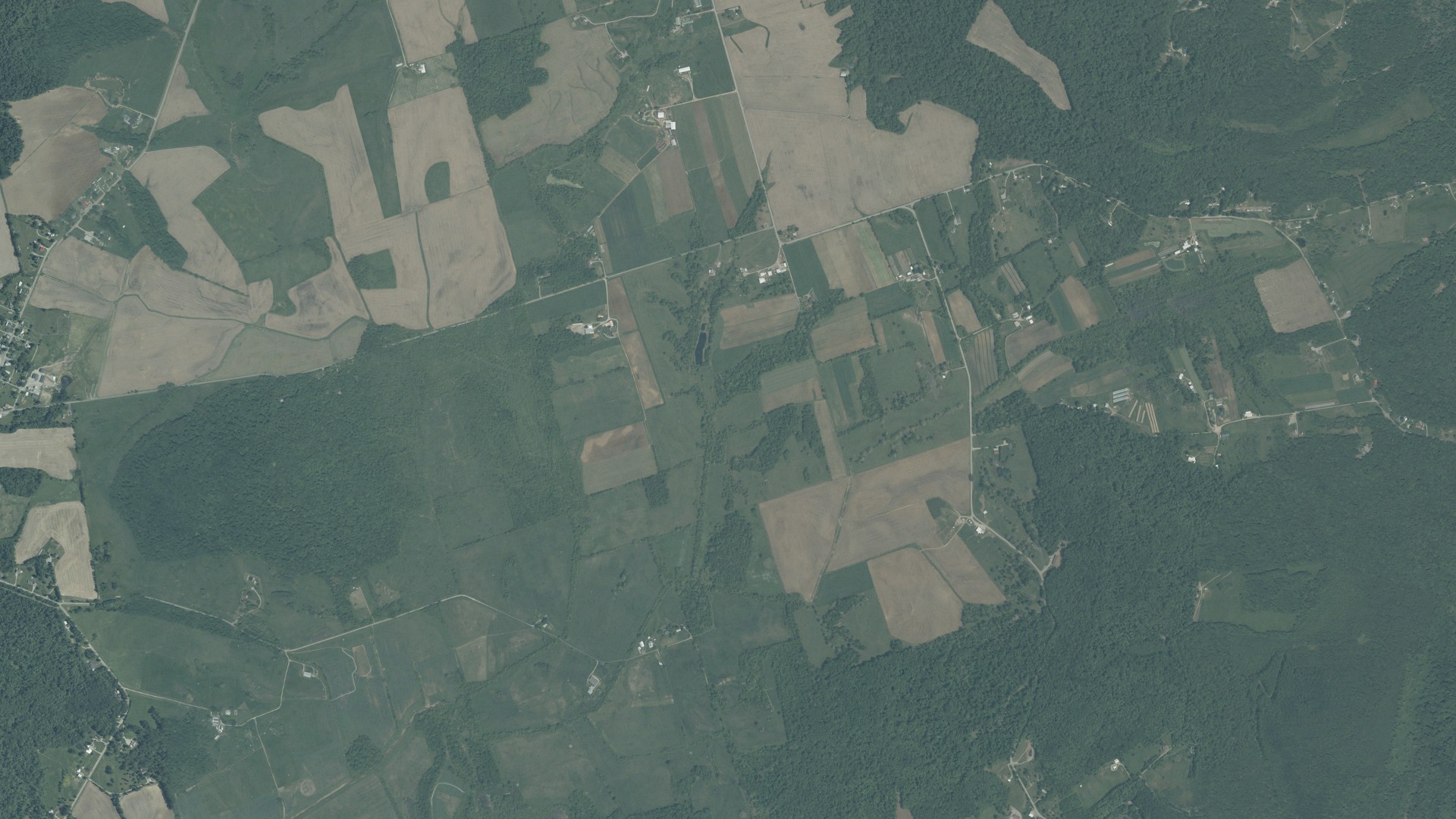 Aerial view of land around Perry, Ohio