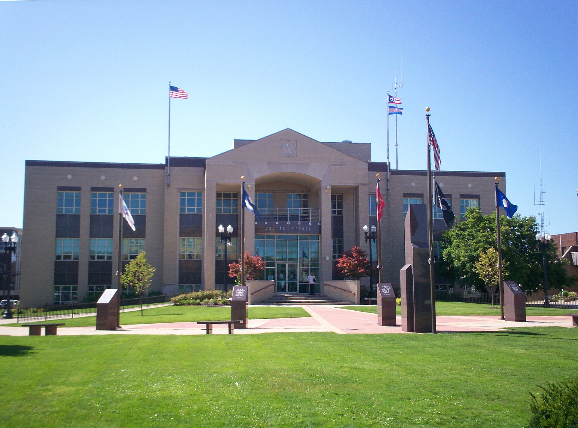 The Portage County courthouse in downtown Ravenna, Ohio.