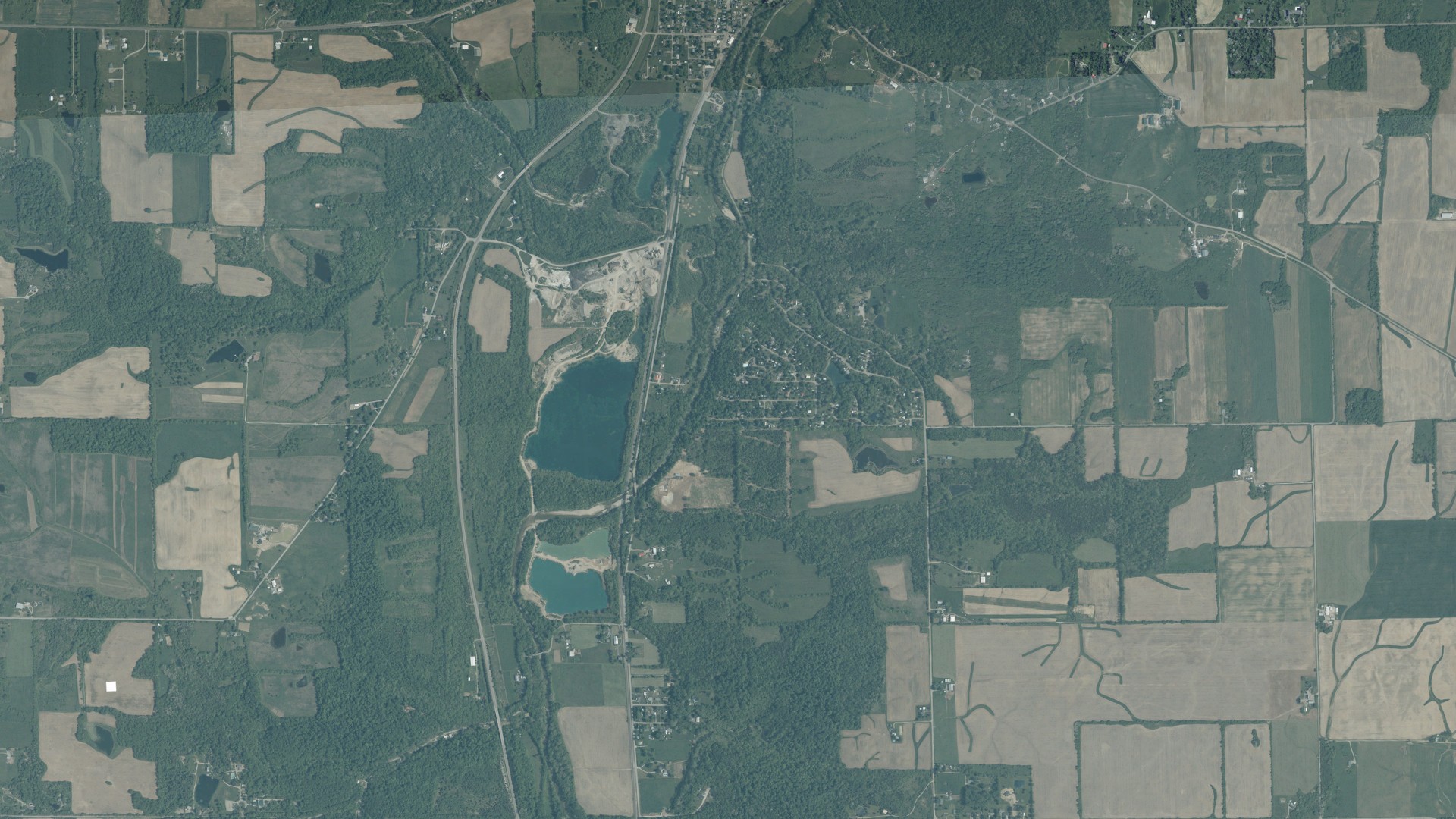 Aerial view of land around Somers, Ohio