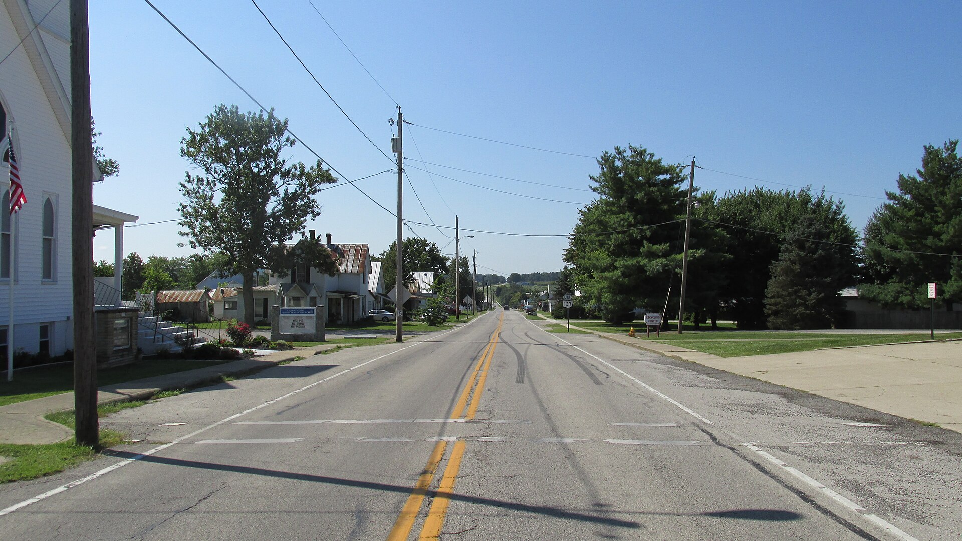 Looking south on Ohio Highway 136 in Cherry Fork.