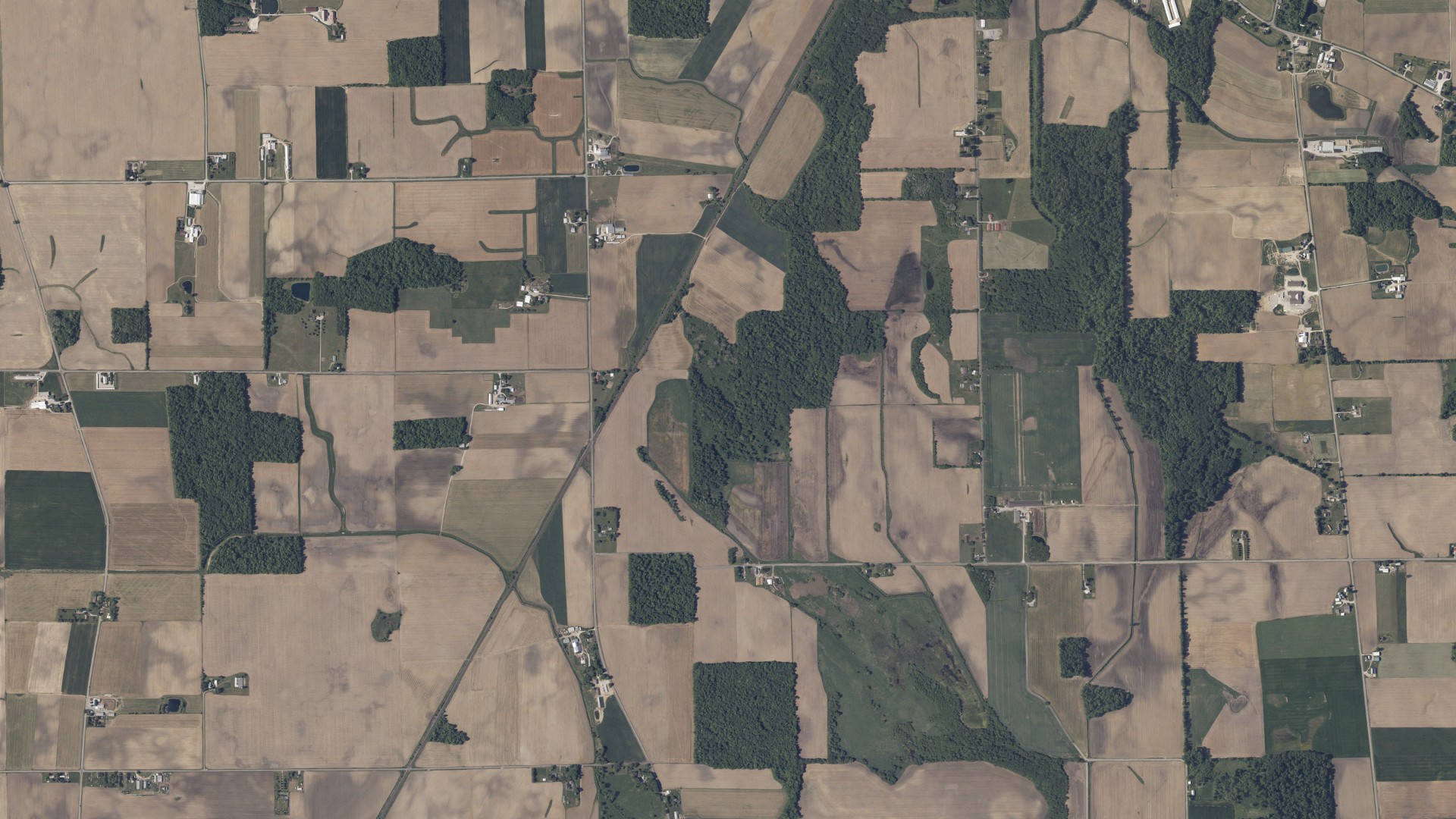 Aerial view of land around Cass, Ohio
