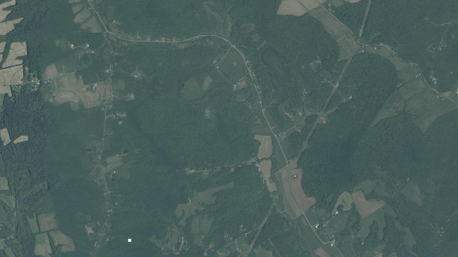 Natural-color aerial photograph of land around Paint, Ohio