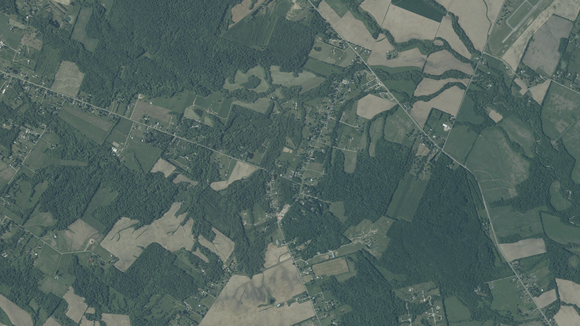 Aerial view of land around Union, Ohio