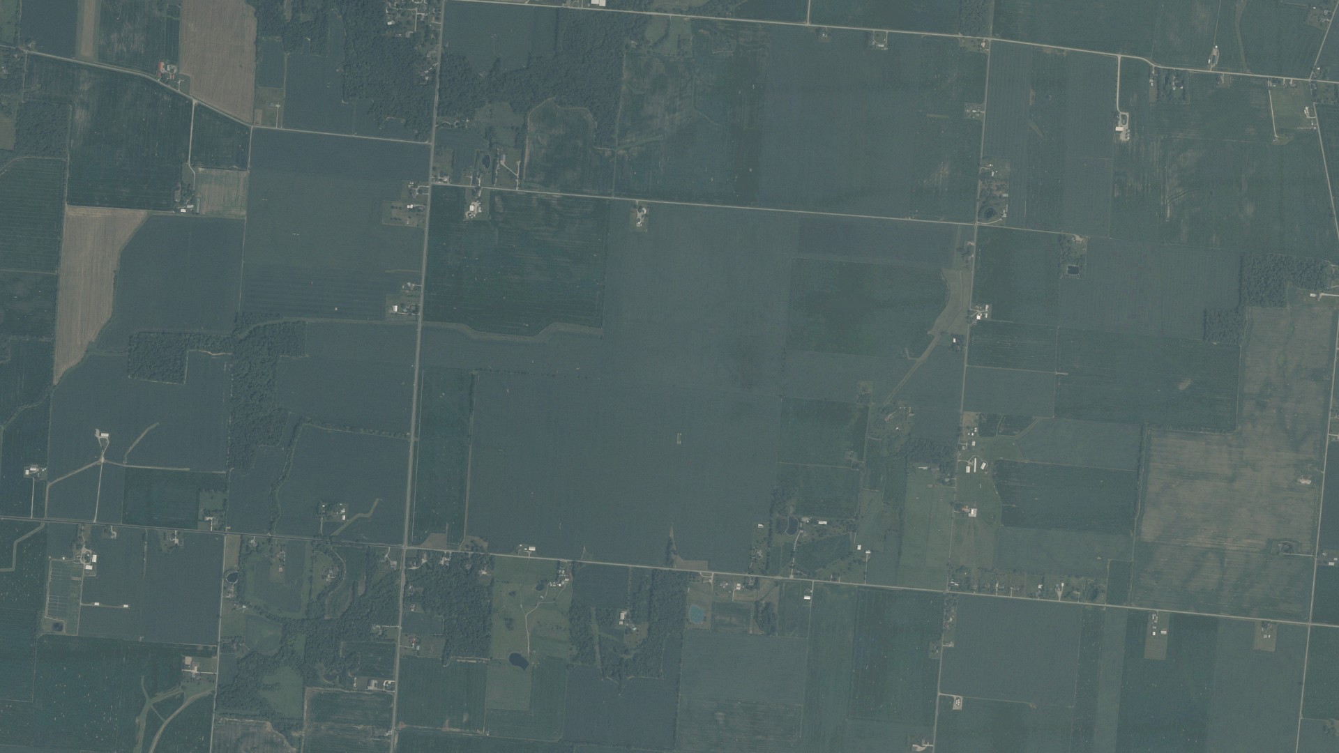 Aerial view of land around Orange, Ohio