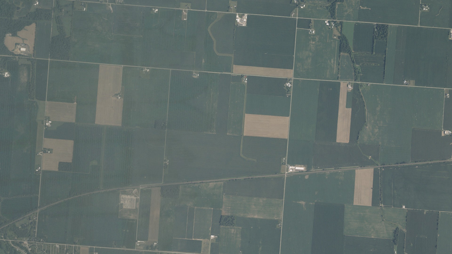 Aerial view of land around Perry, Ohio