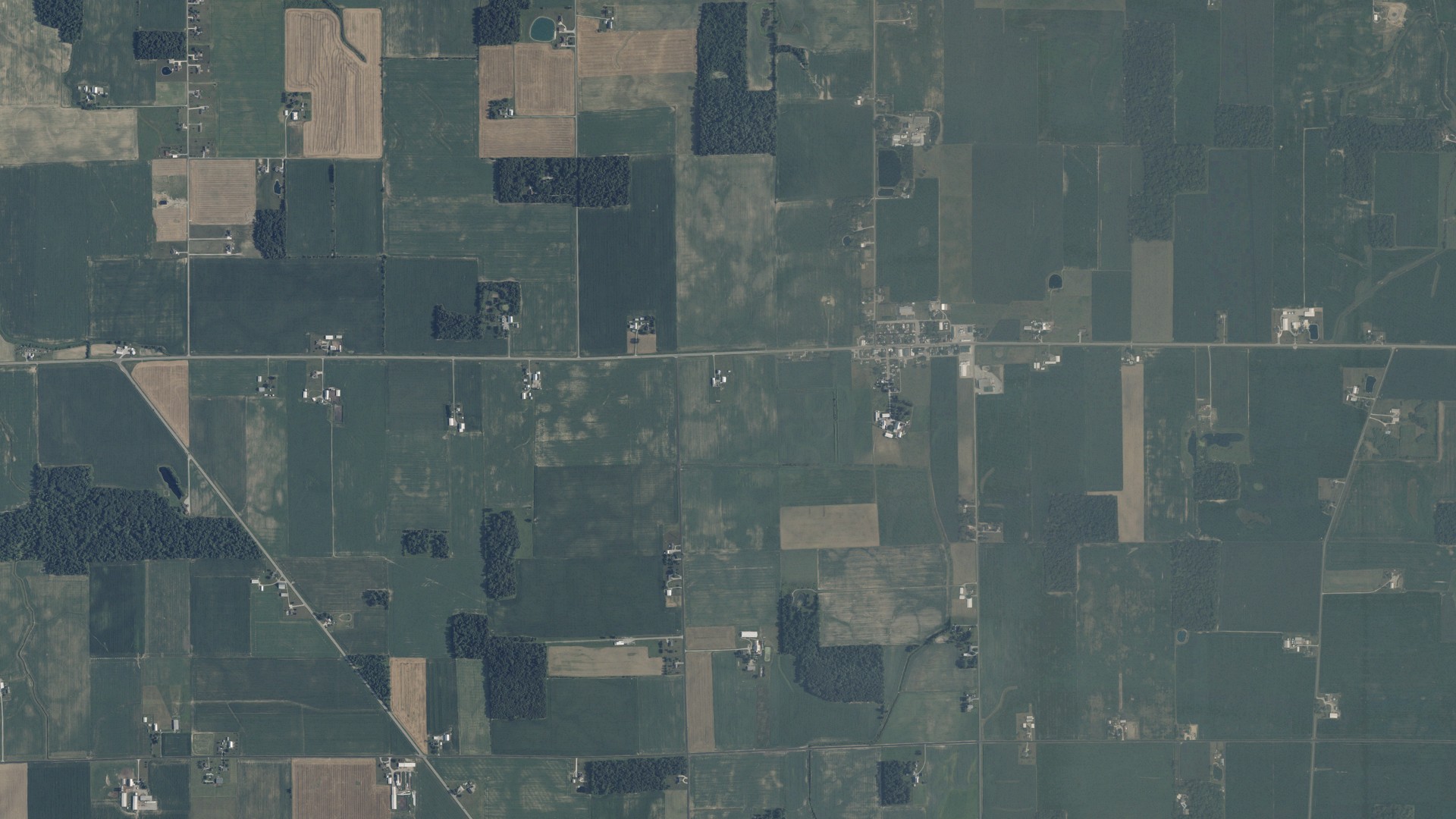 Natural-color aerial photograph of land around Van Buren, Ohio