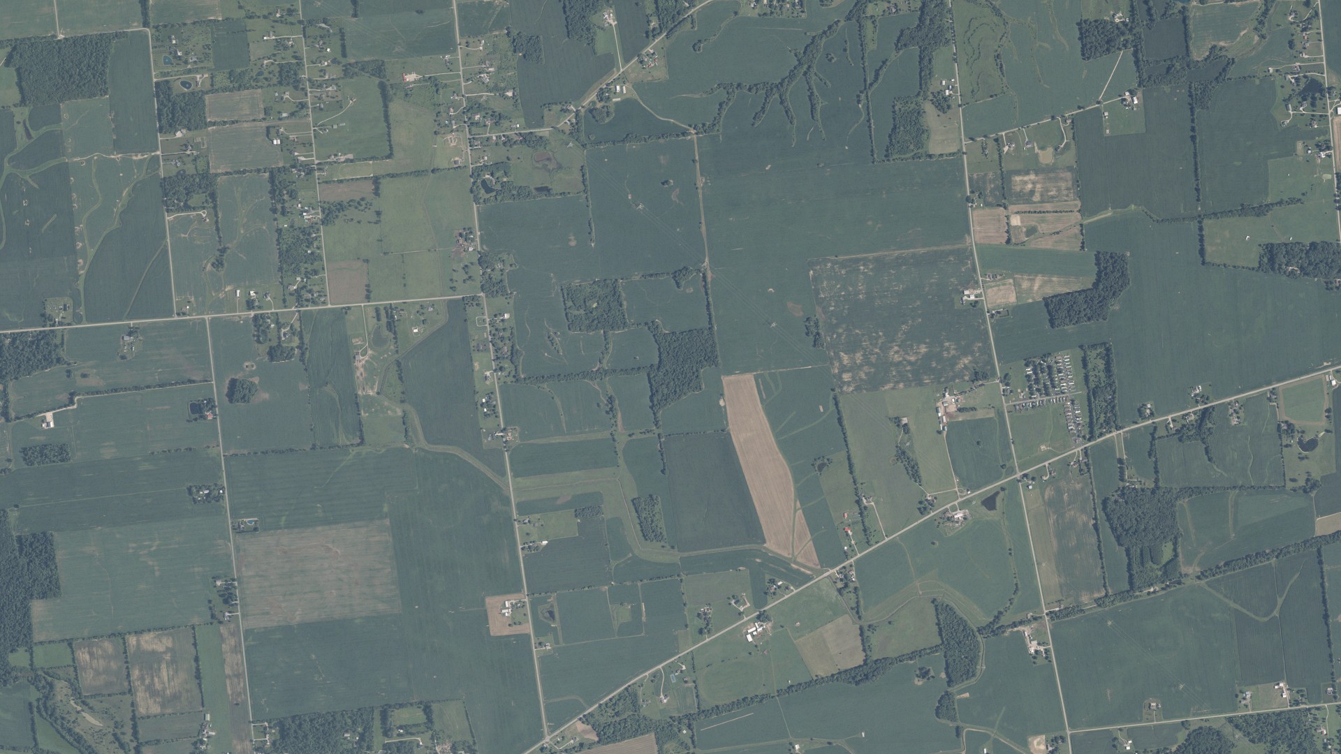 Aerial view of land around Dover, Ohio