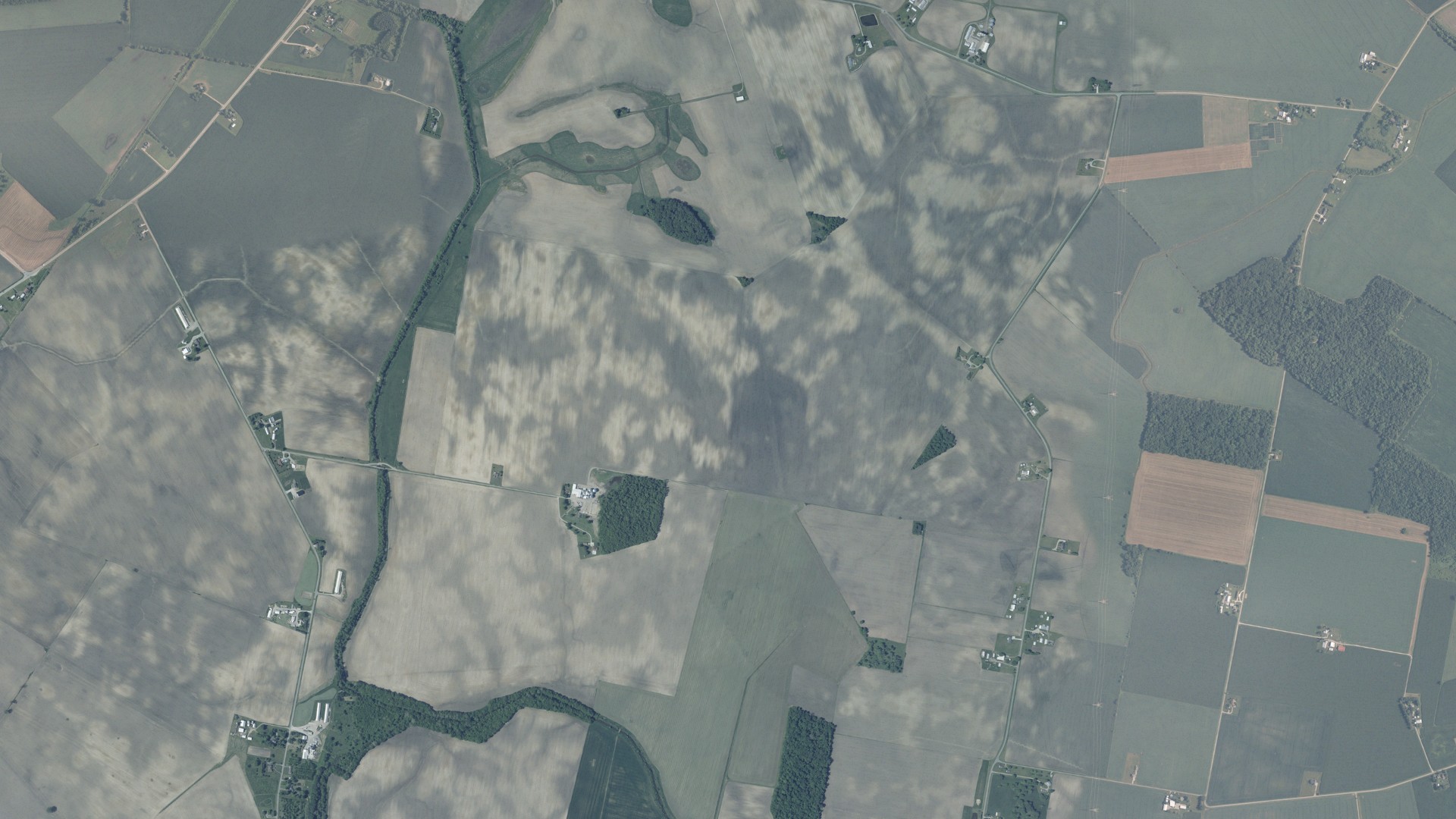 Aerial view of land around Union, Ohio