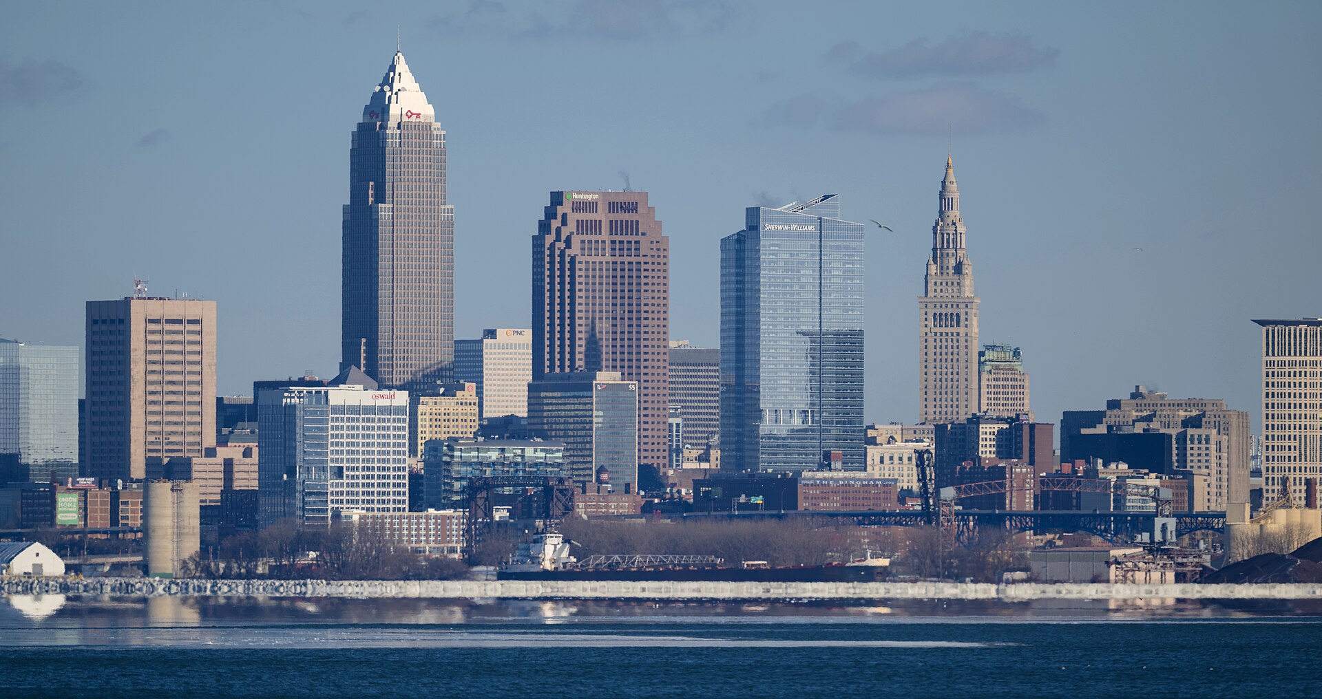 Cleveland skyline from Lakewood Park, January 2026 — Ohio