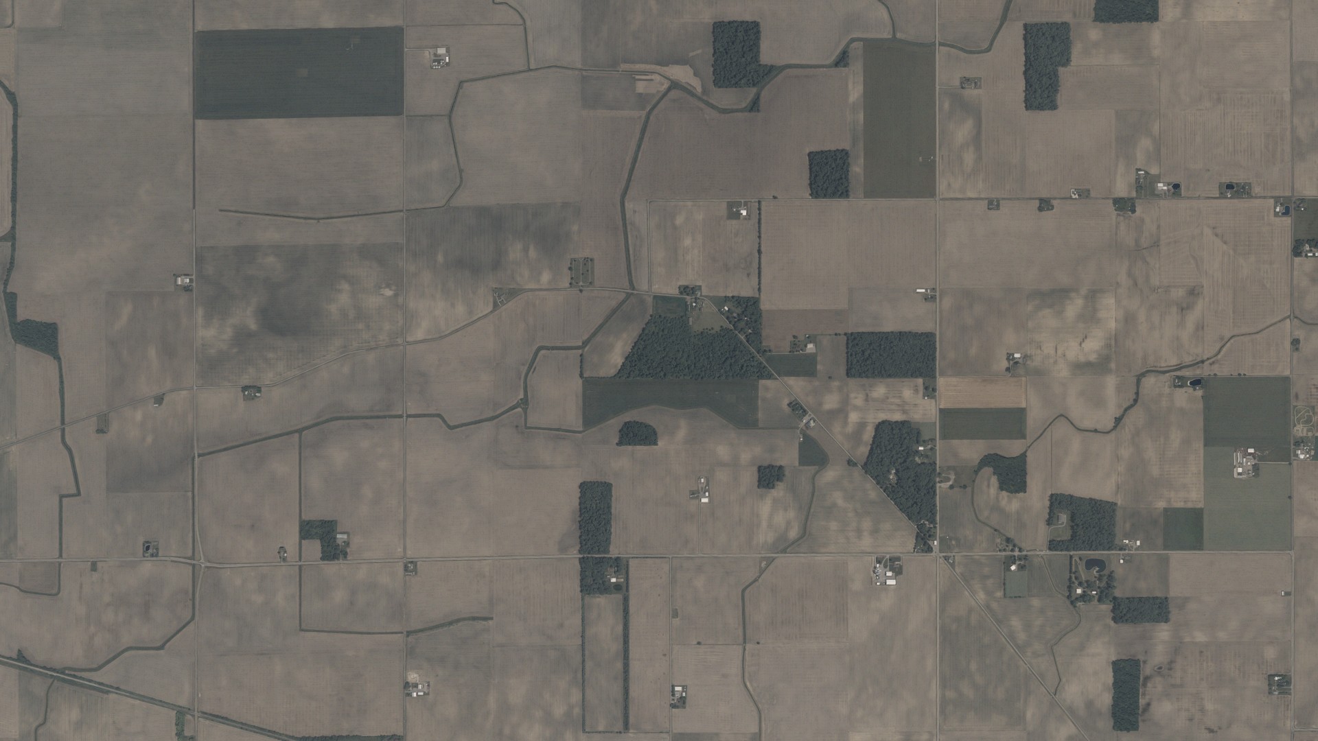 Aerial view of land around Jennings, Ohio