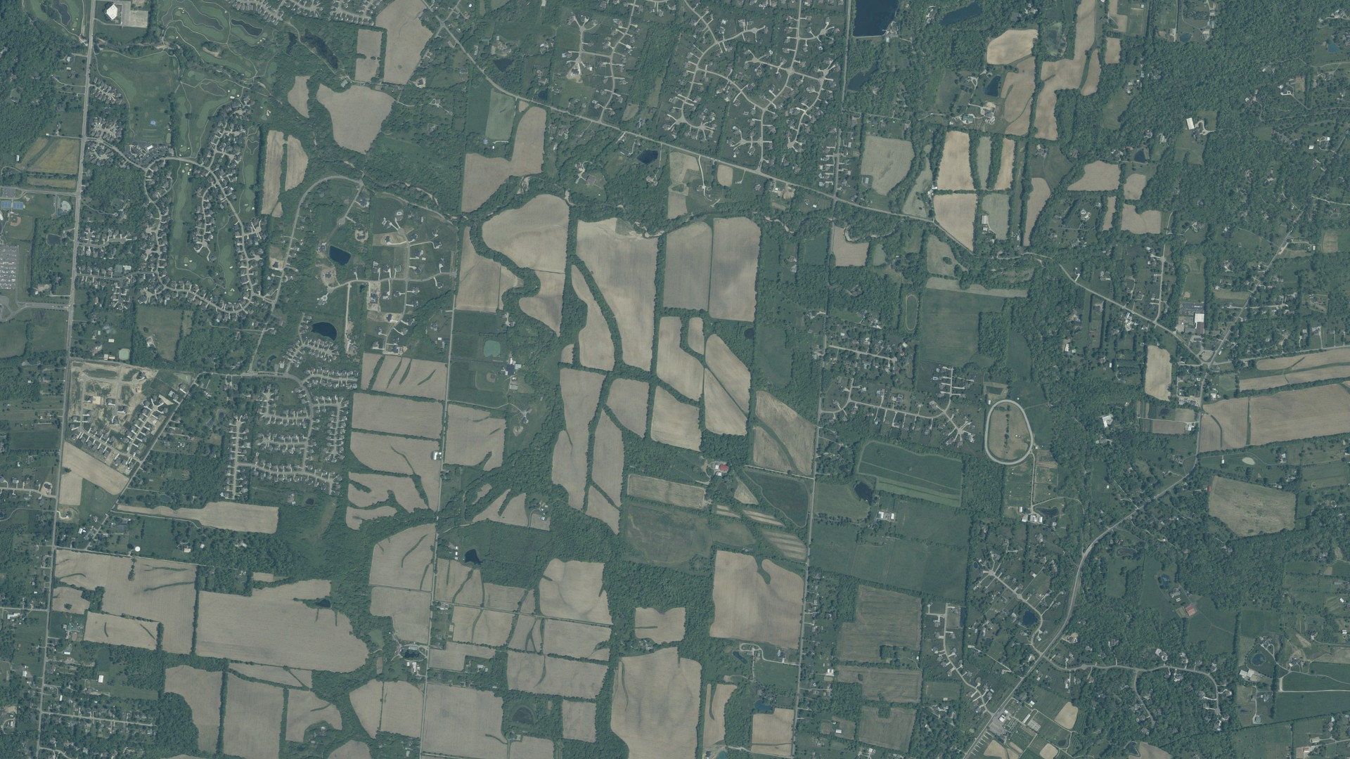 Aerial view of land around Clear Creek, Ohio