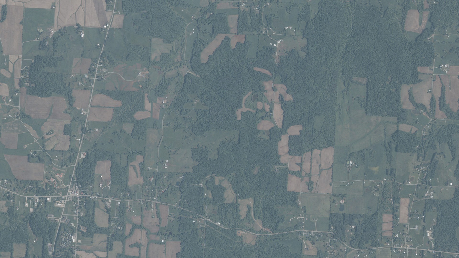 Aerial view of land around Barlow, Ohio