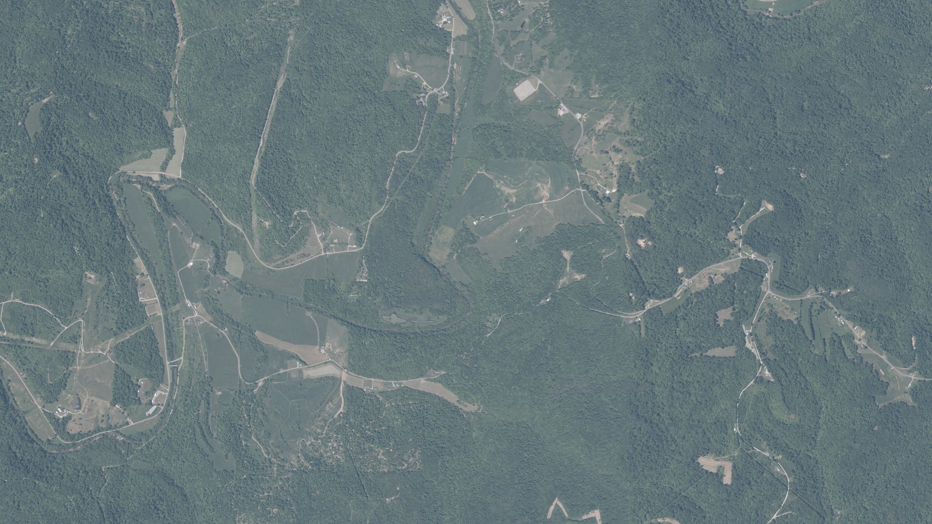 Aerial view of land around Ludlow, Ohio
