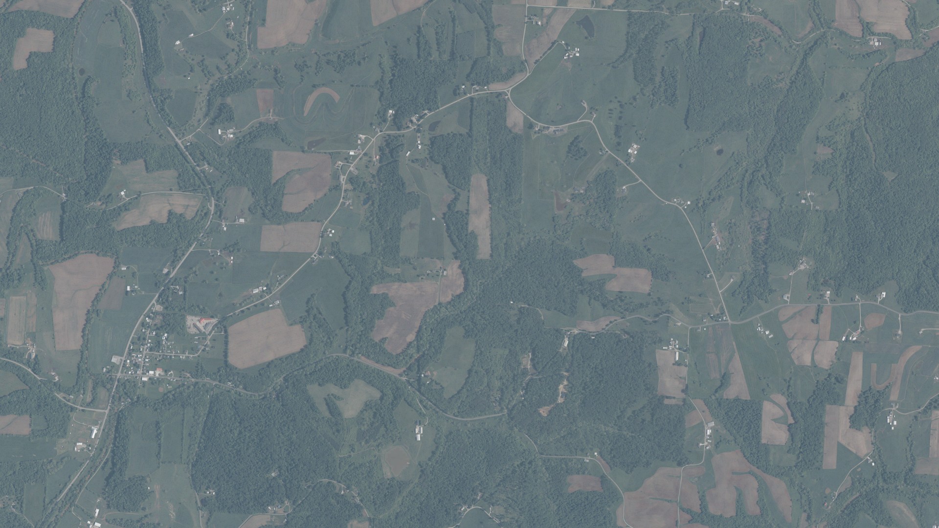 Aerial view of land around Watertown, Ohio
