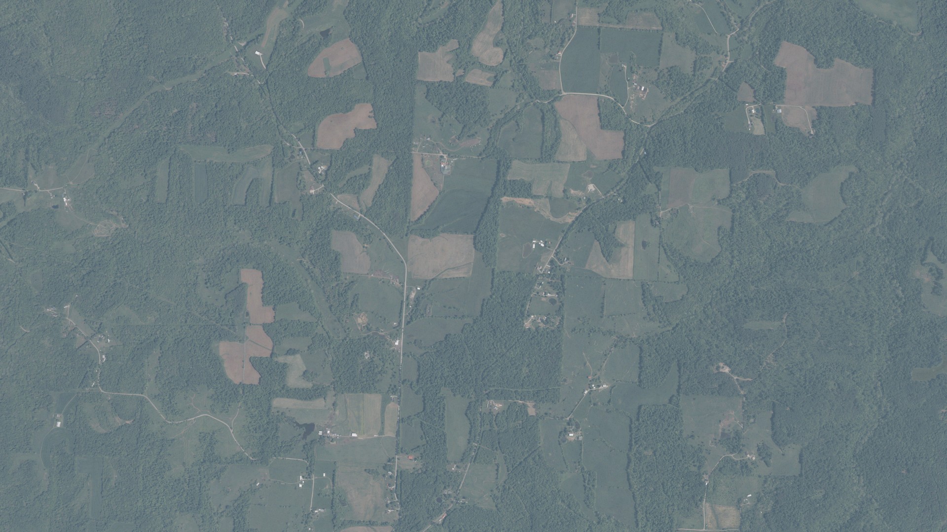 Aerial view of land around Wesley, Ohio