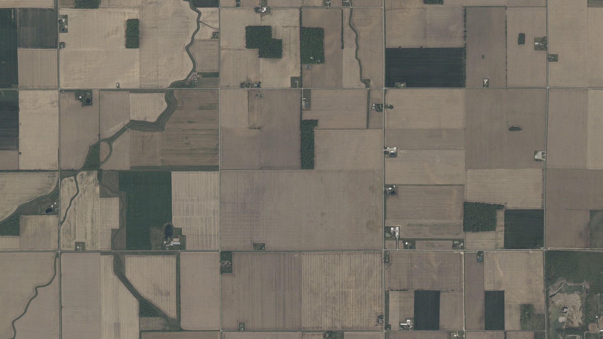 Aerial view of land around Henry, Ohio