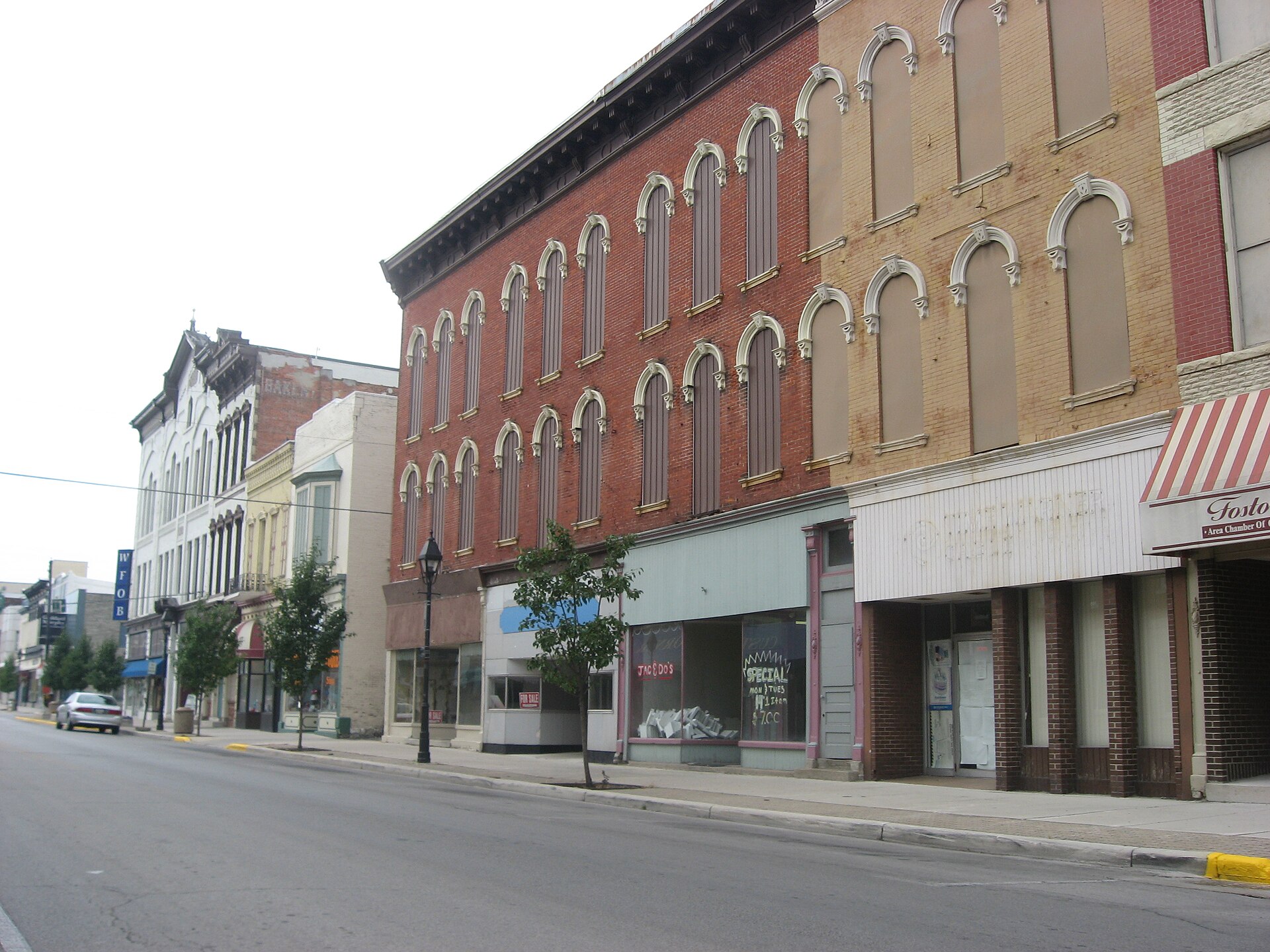 Buildings on the eastern side of the 100 block of N. — Fostoria, Ohio