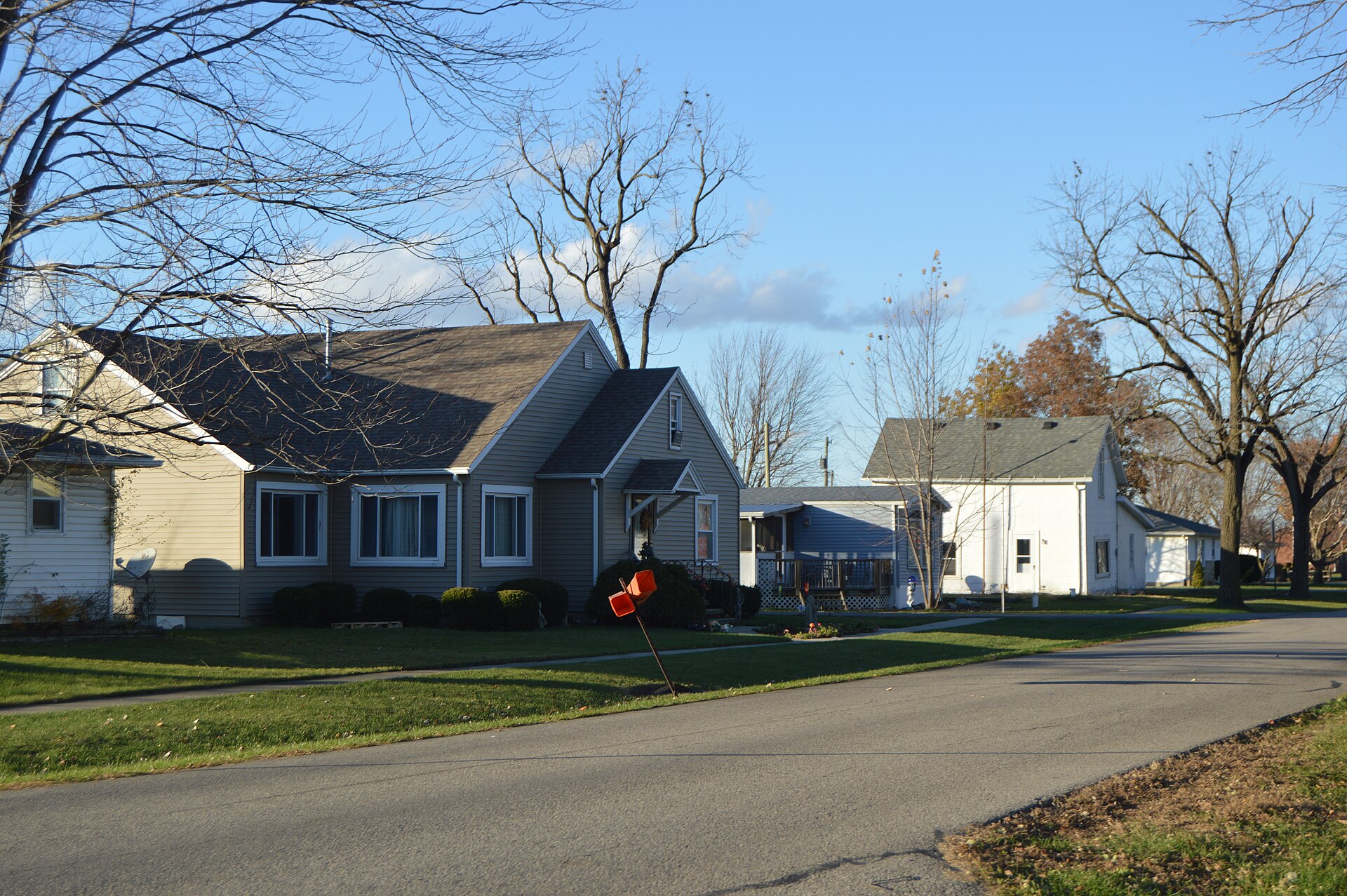 Houses on the western side of McKinley Street north of the Maple Street intersection in Haviland, Ohio, United States.
