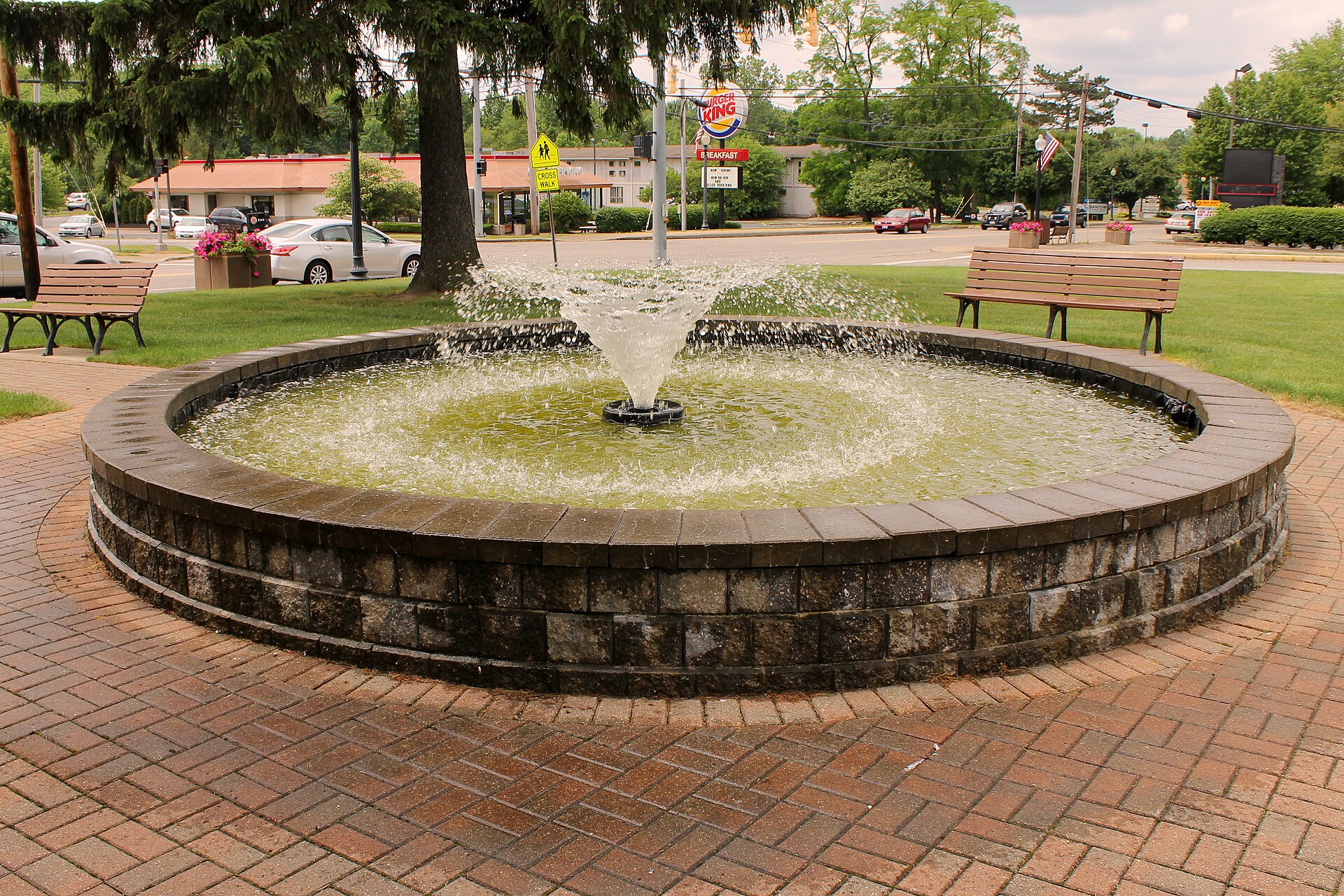 Fountain in Richard E. Orwig Park, Howland, Ohio at corner of E Market St and Willow Drive — Howland Center, Ohio