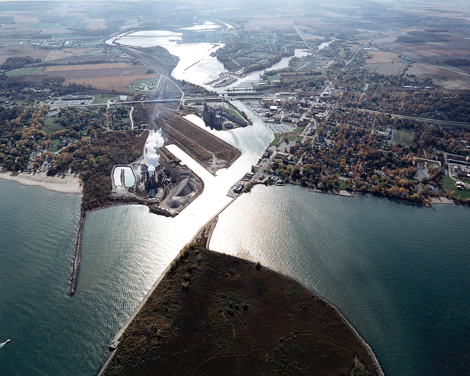 Aerial landscape in Huron, Ohio